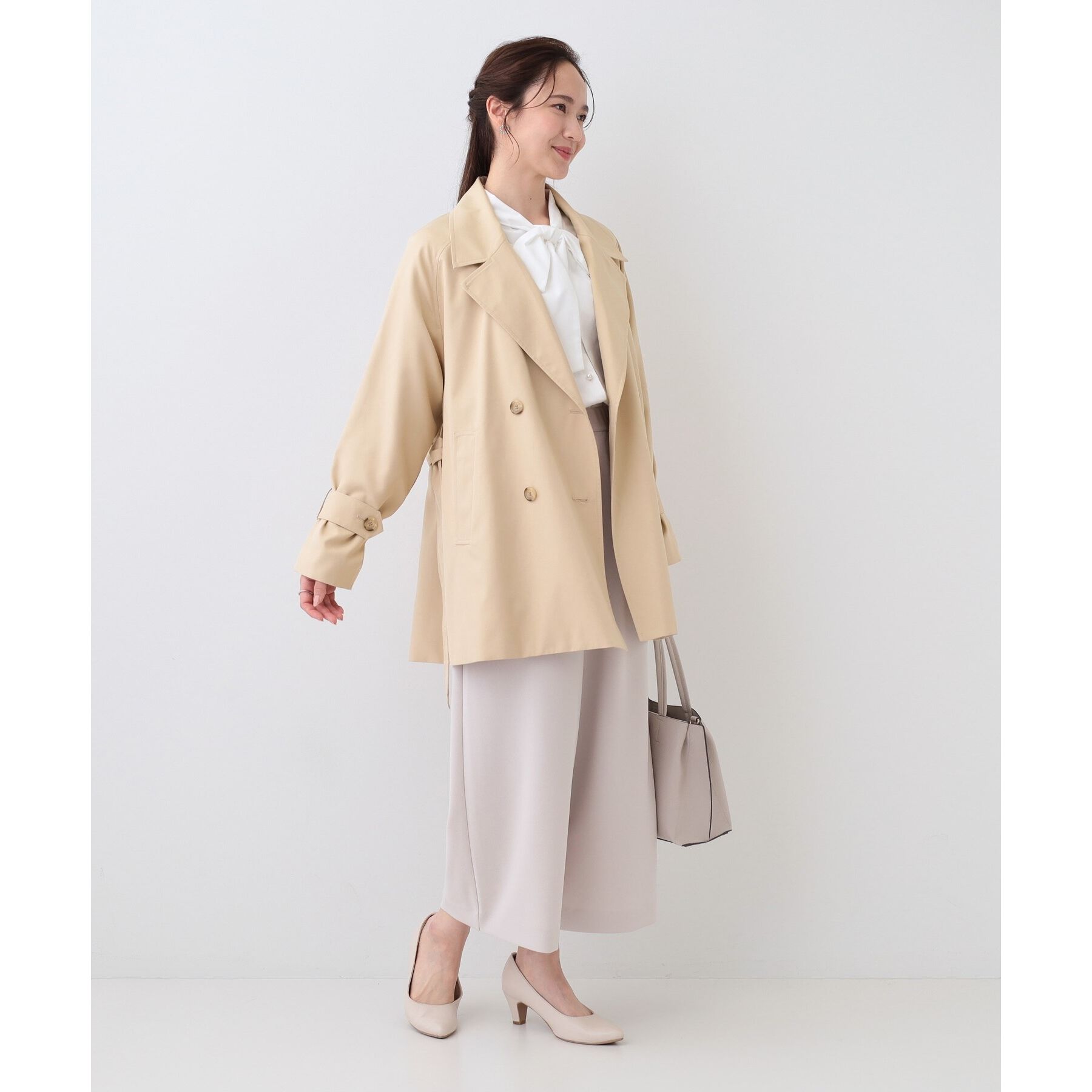 SHOO･LA･RUE「【S-LL】お顔回りを華やかに リボンタイブラウス」|シャツ・ブラウス|