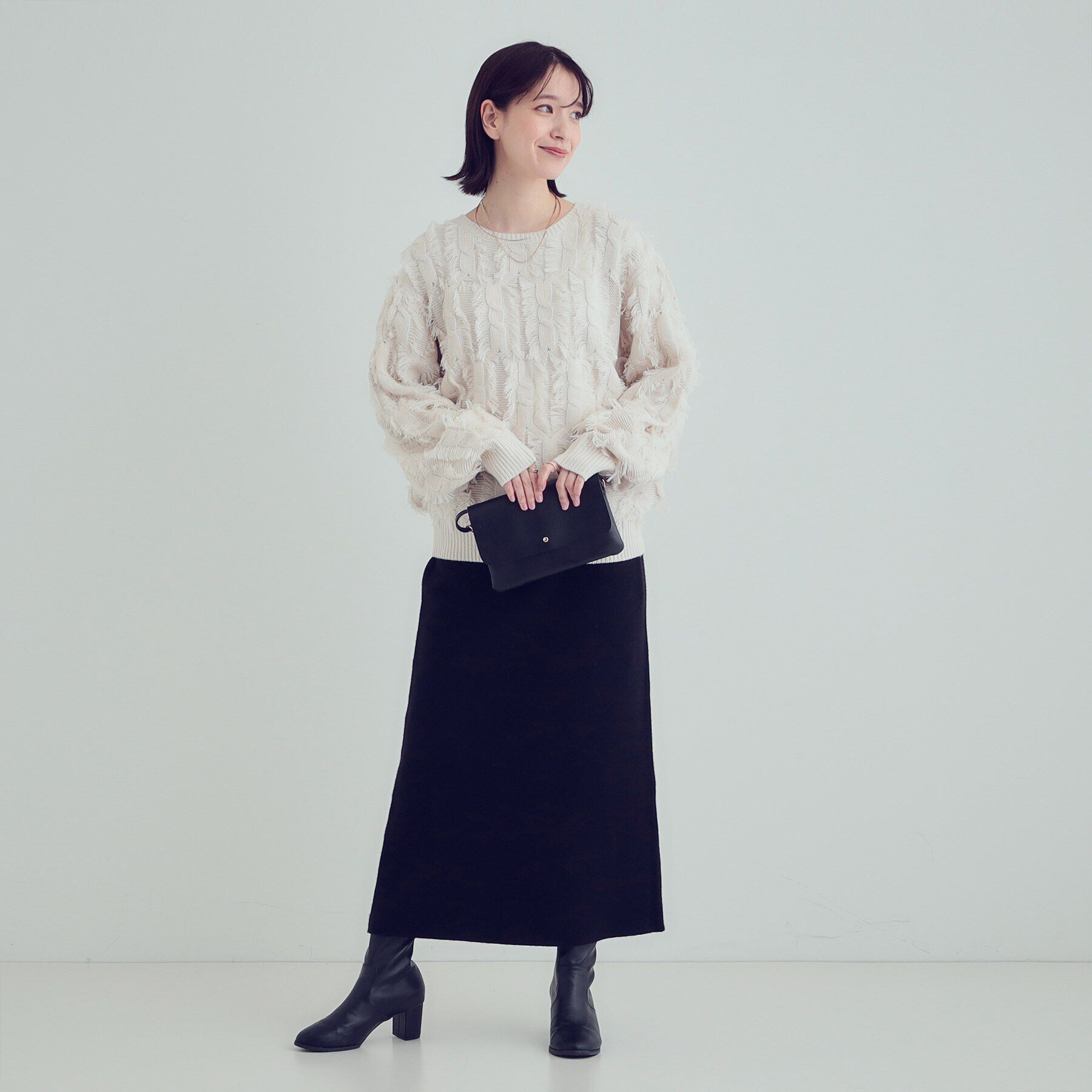 SHOO･LA･RUE「【S-LL】一枚で主役級。フリンジが目を惹くゆるニット」|ニット・セーター|