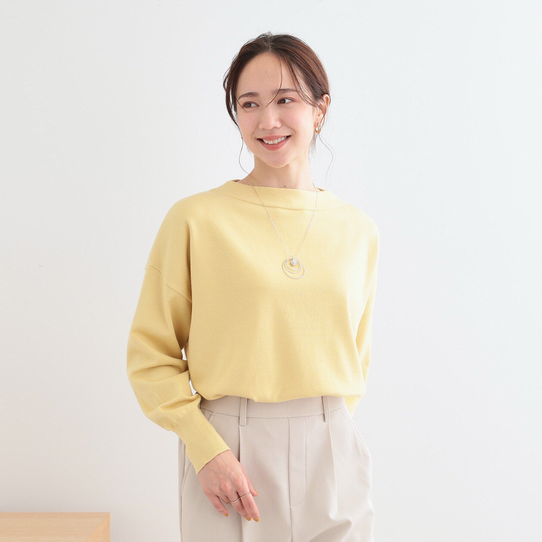 SHOO･LA･RUE「【洗える/S-LL】インせず着られる もちもちタッチ ボートネックニット」|ニット・セーター|