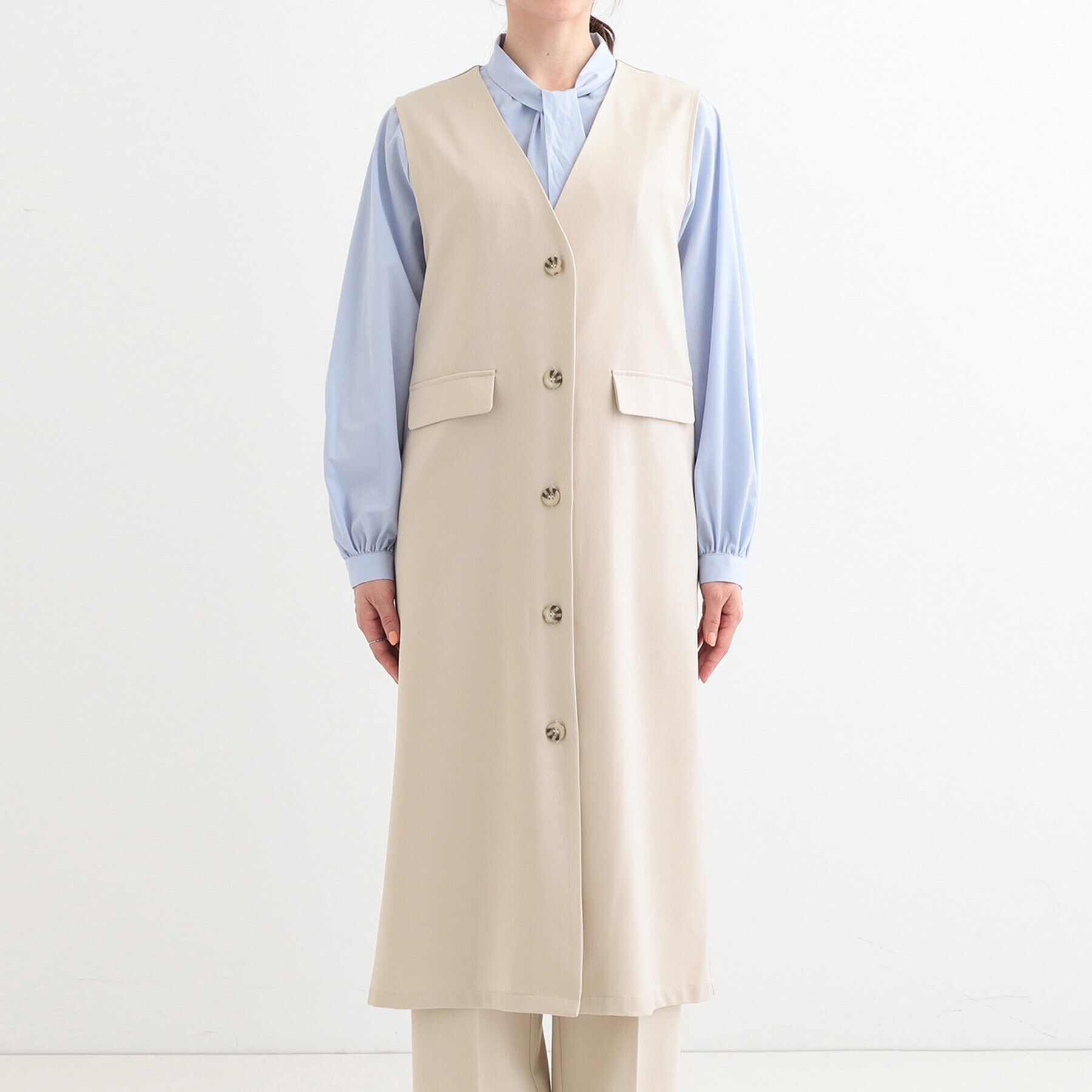 SHOO･LA･RUE「【S-LL/2WAY】ジャンドレにもなるロングジレ」|ベスト・ジレ|