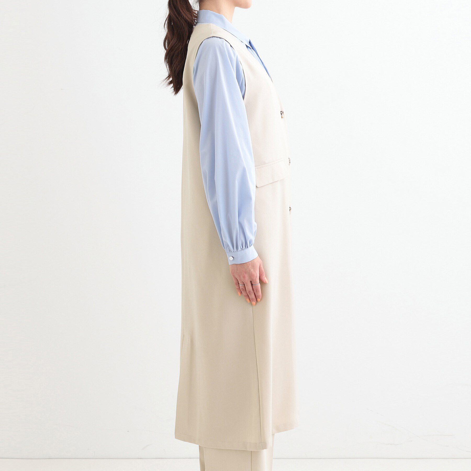 SHOO･LA･RUE「【S-LL/2WAY】ジャンドレにもなるロングジレ」|ベスト・ジレ|