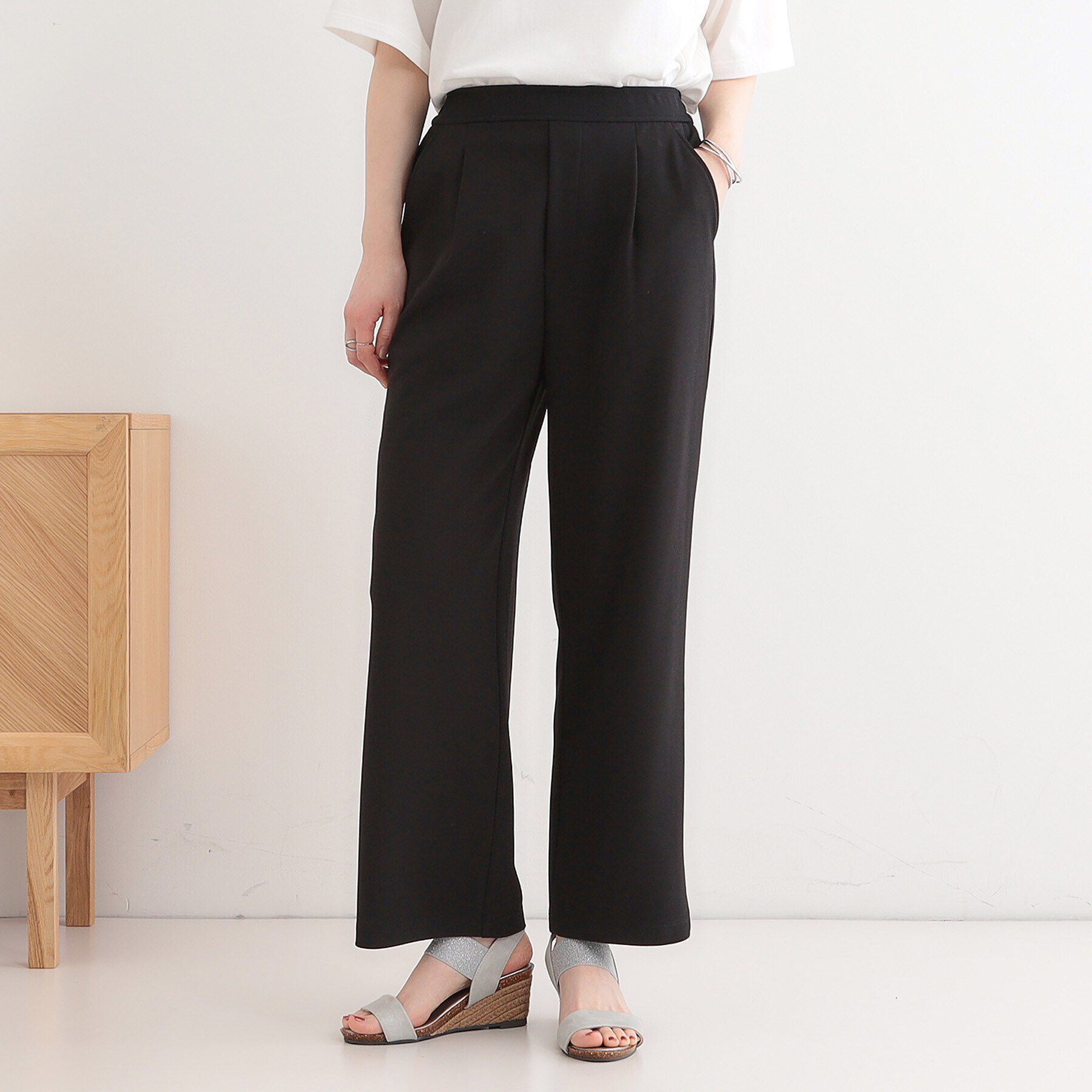 SHOO･LA･RUE「【洗える/しわになりにくい】脚のラインを拾いにくい スマートイージー ワイドパンツ」|その他|