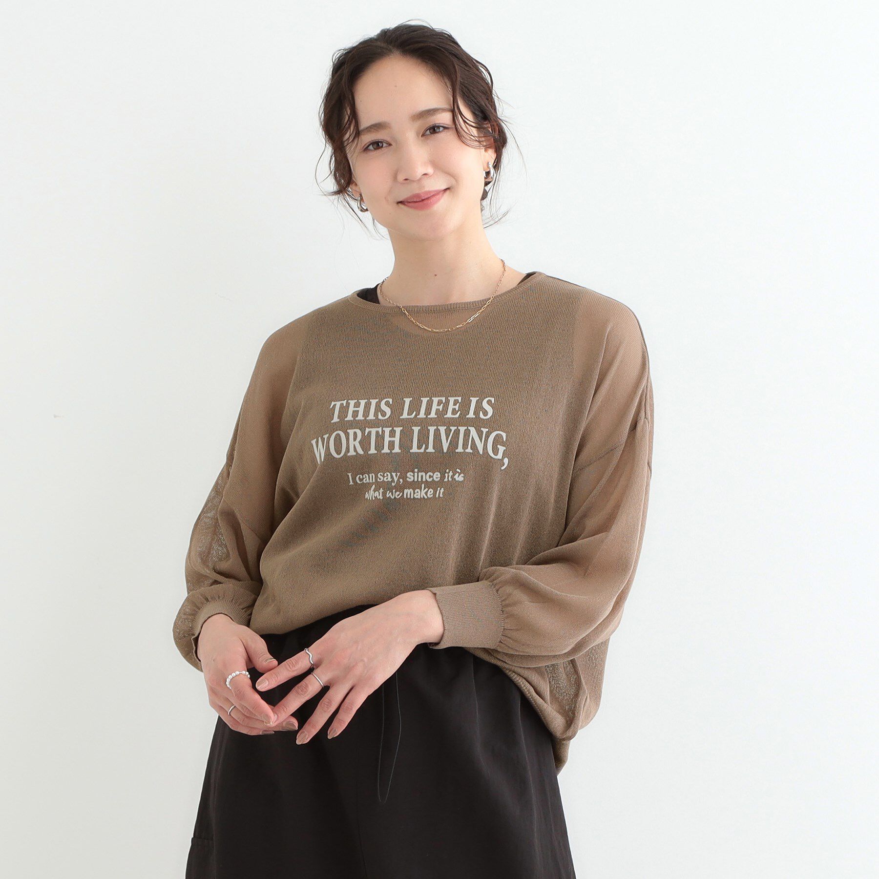 SHOO･LA･RUE「【S-LL】アソートロゴサマーニット」|ニット・セーター|