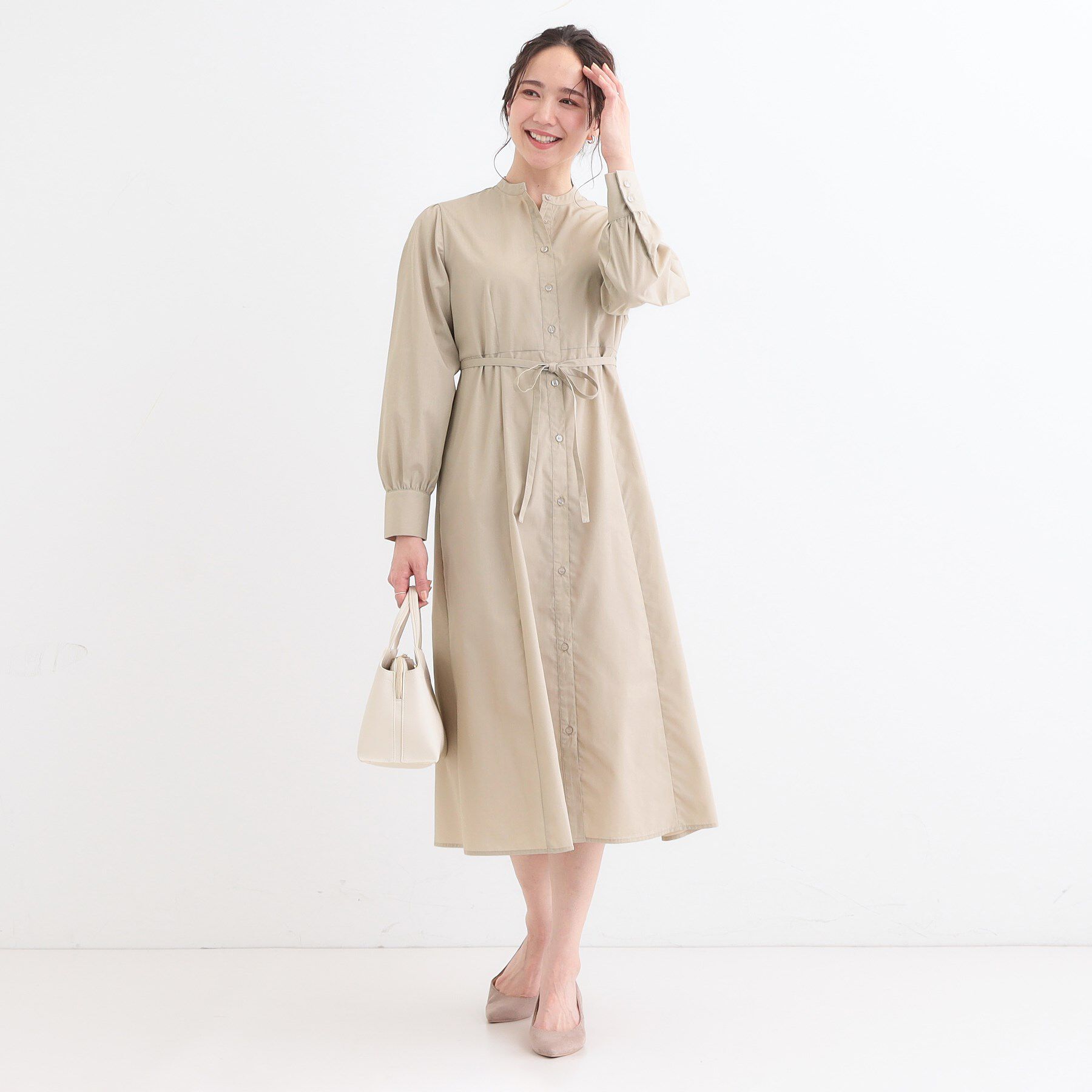 SHOO･LA･RUE「【洗える/S-LL】エレガントさとリラックス感を両立したシャツワンピース」|ワンピース|