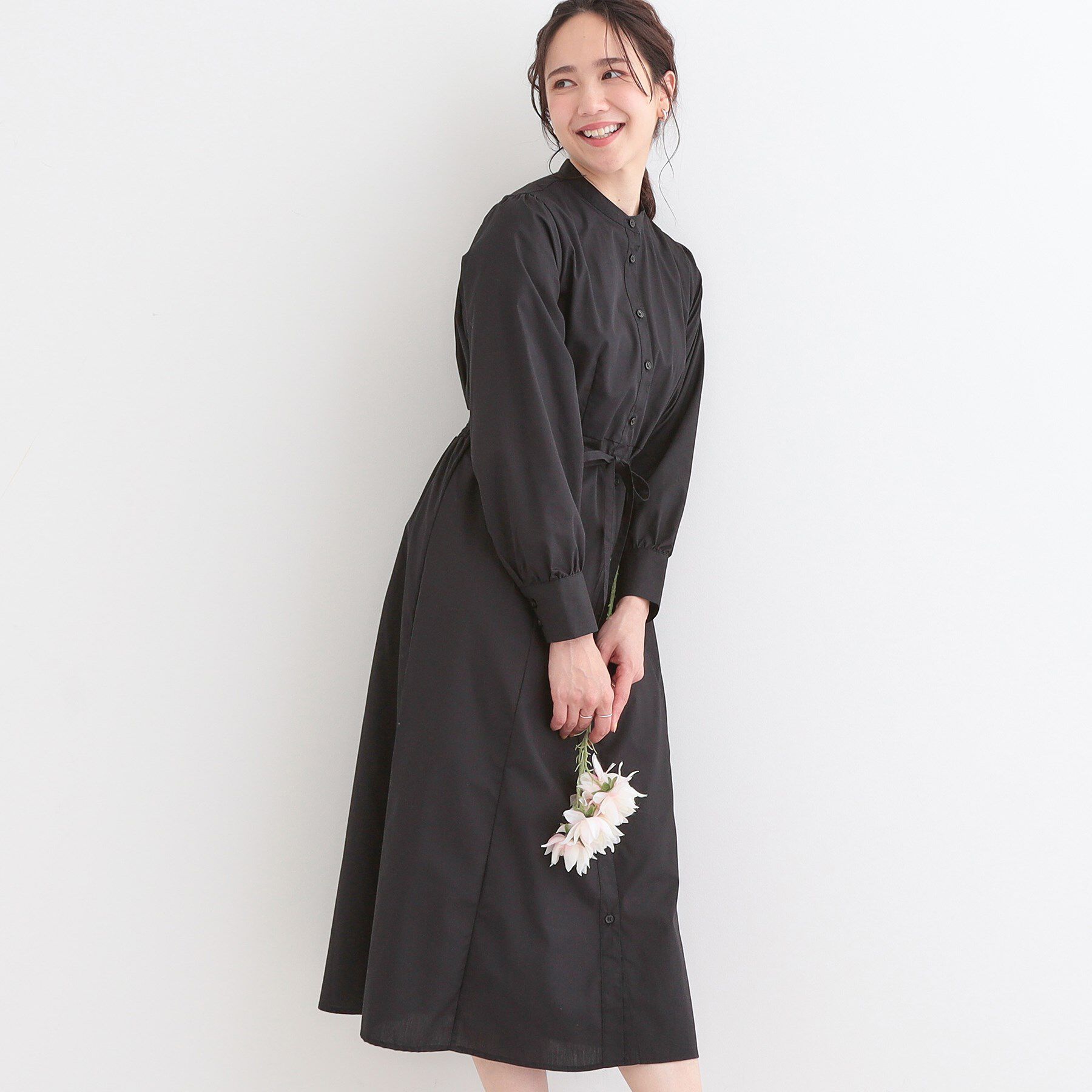 SHOO･LA･RUE「【洗える/S-LL】エレガントさとリラックス感を両立したシャツワンピース」|ワンピース|ネイビー(094)