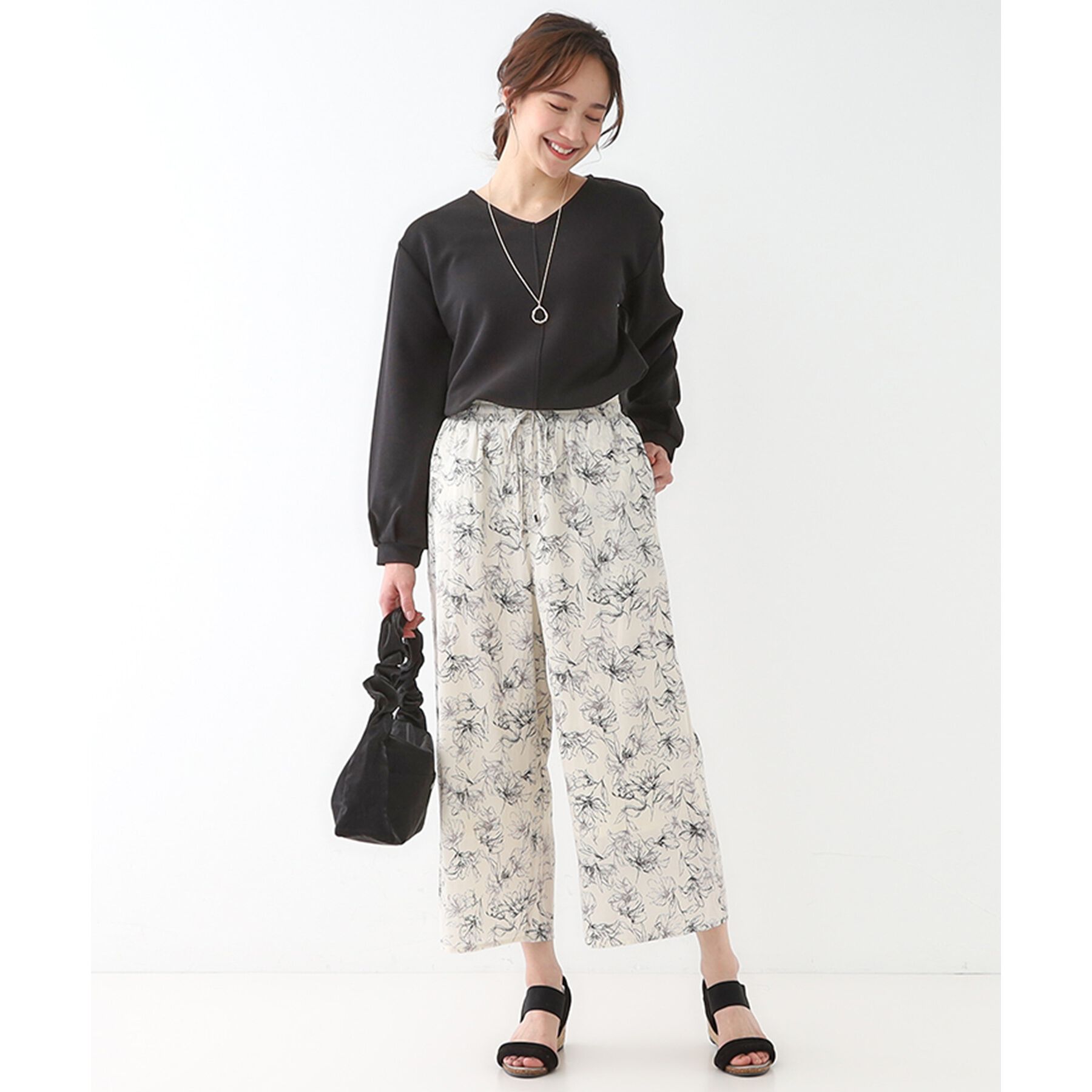 SHOO･LA･RUE「【高レビュー/着丈選べる】さらり柔らか マットサテンワイドパンツ」|その他|