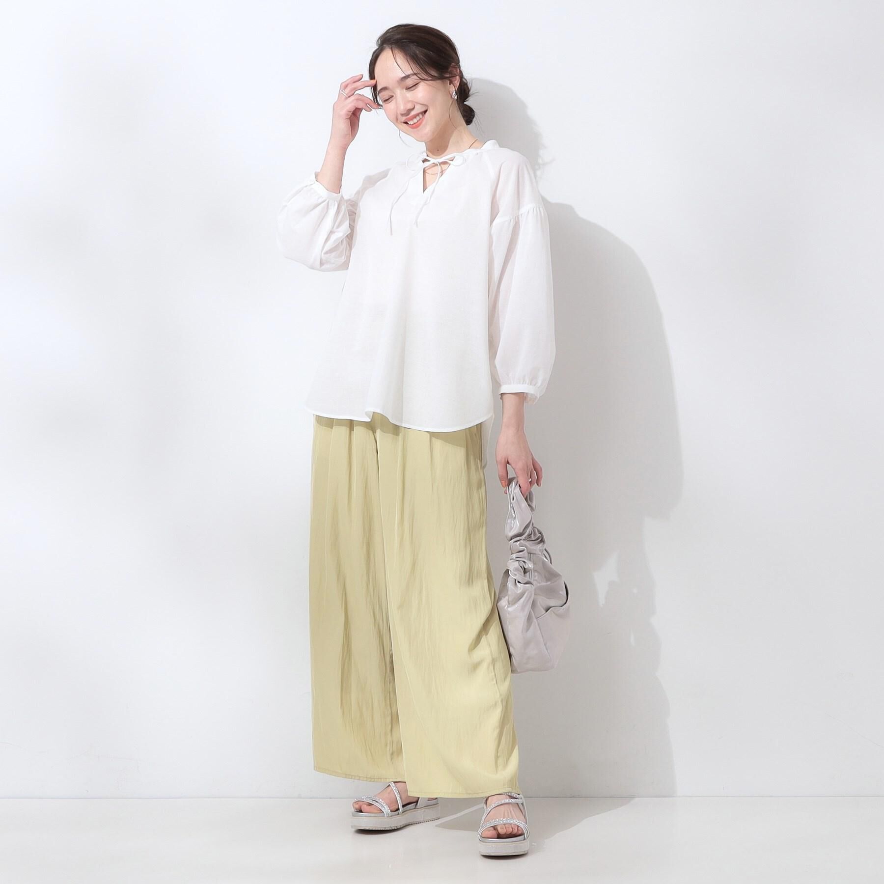 SHOO･LA･RUE「【高レビュー/着丈選べる】さらり柔らか マットサテンワイドパンツ」|その他|