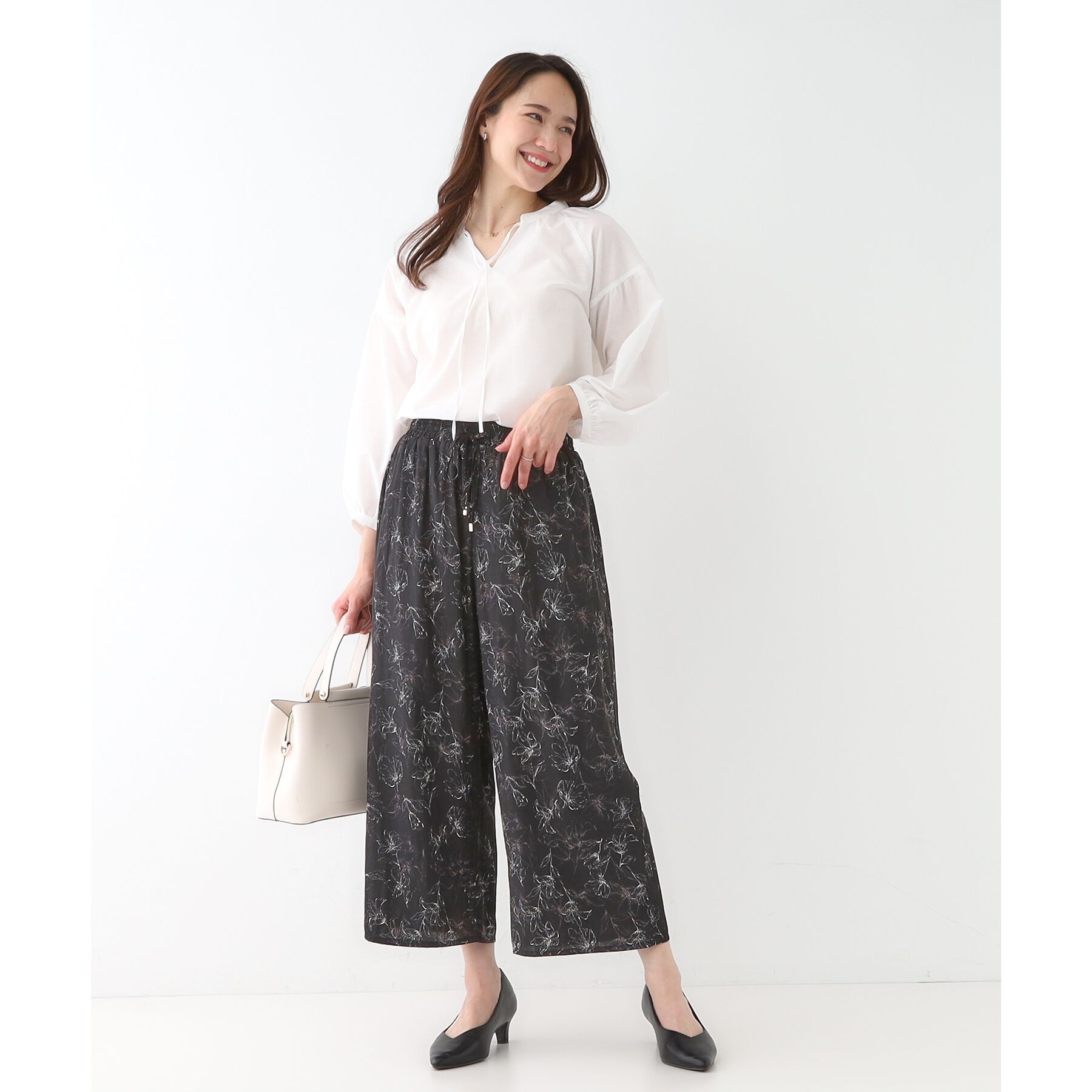 SHOO･LA･RUE「【高レビュー/着丈選べる】さらり柔らか マットサテンワイドパンツ」|その他|