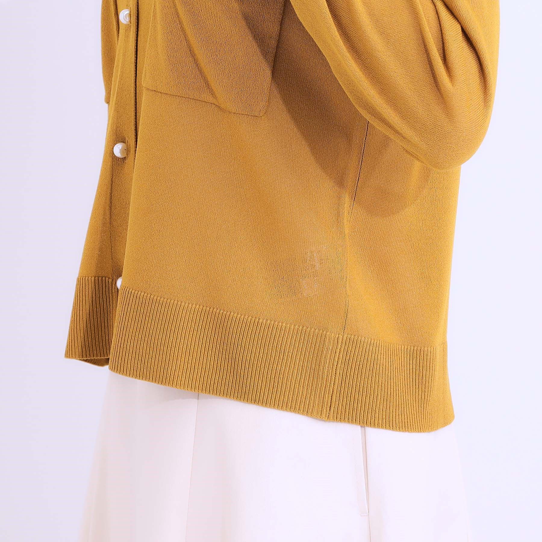 SHOO･LA･RUE「【洗える/ひんやり】パール調ボタンが目を惹く シアーニットカーディガン」|カーディガン|