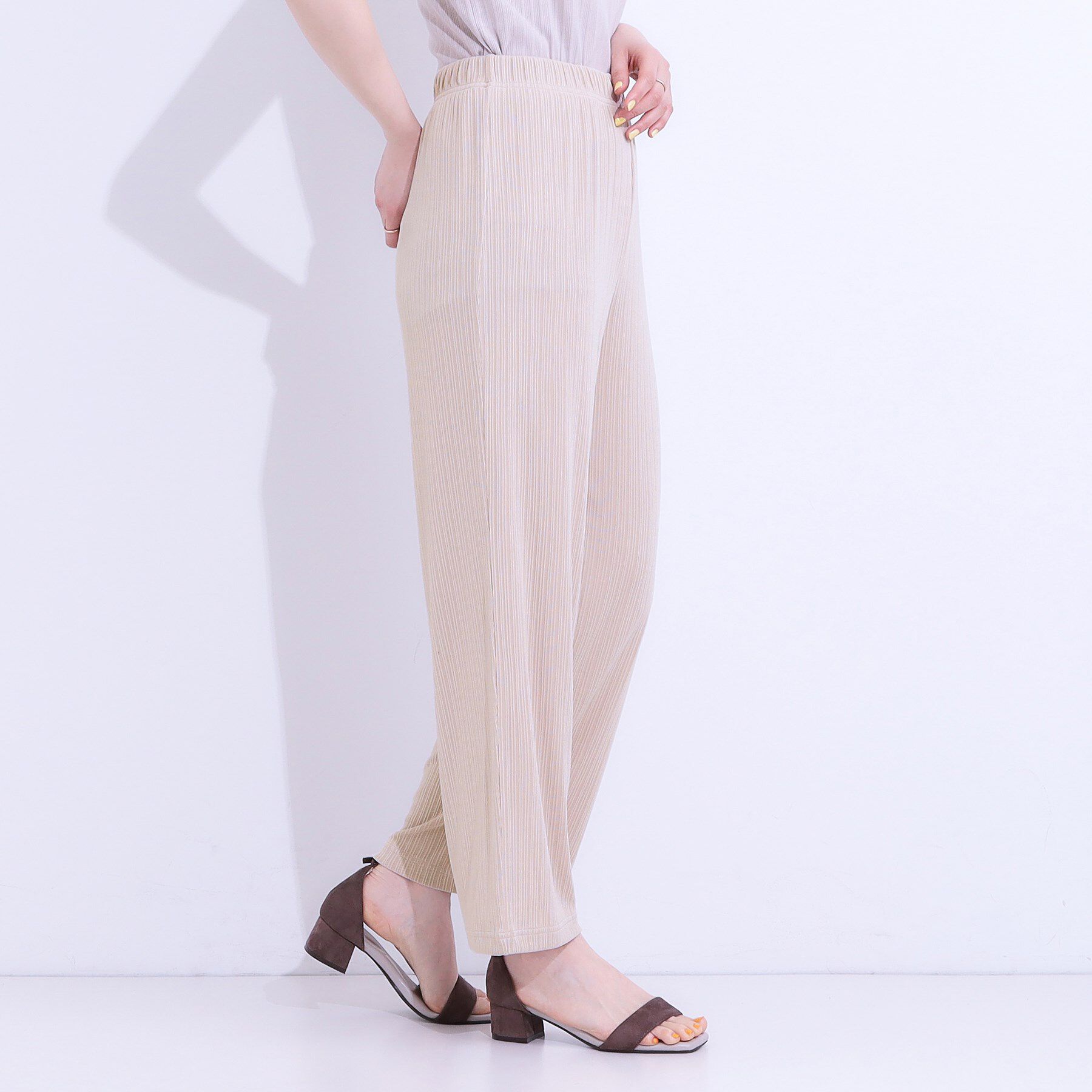 SHOO･LA･RUE「【S-LL】さらっと穿けて動きやすい リブイージーパンツ」|その他|