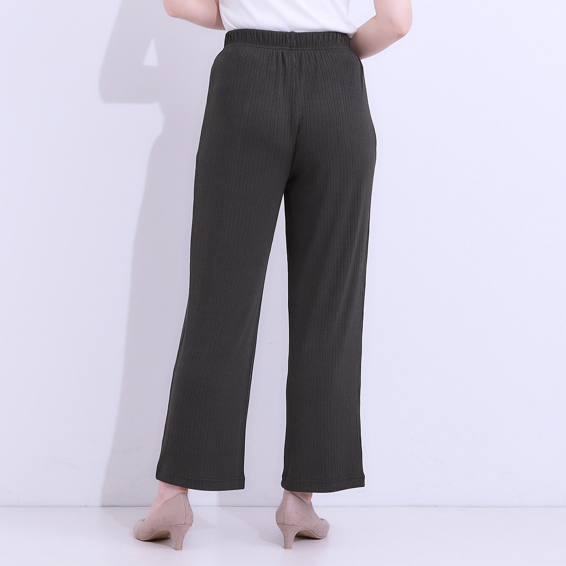 SHOO･LA･RUE「【S-LL】さらっと穿けて動きやすい リブイージーパンツ」|その他|