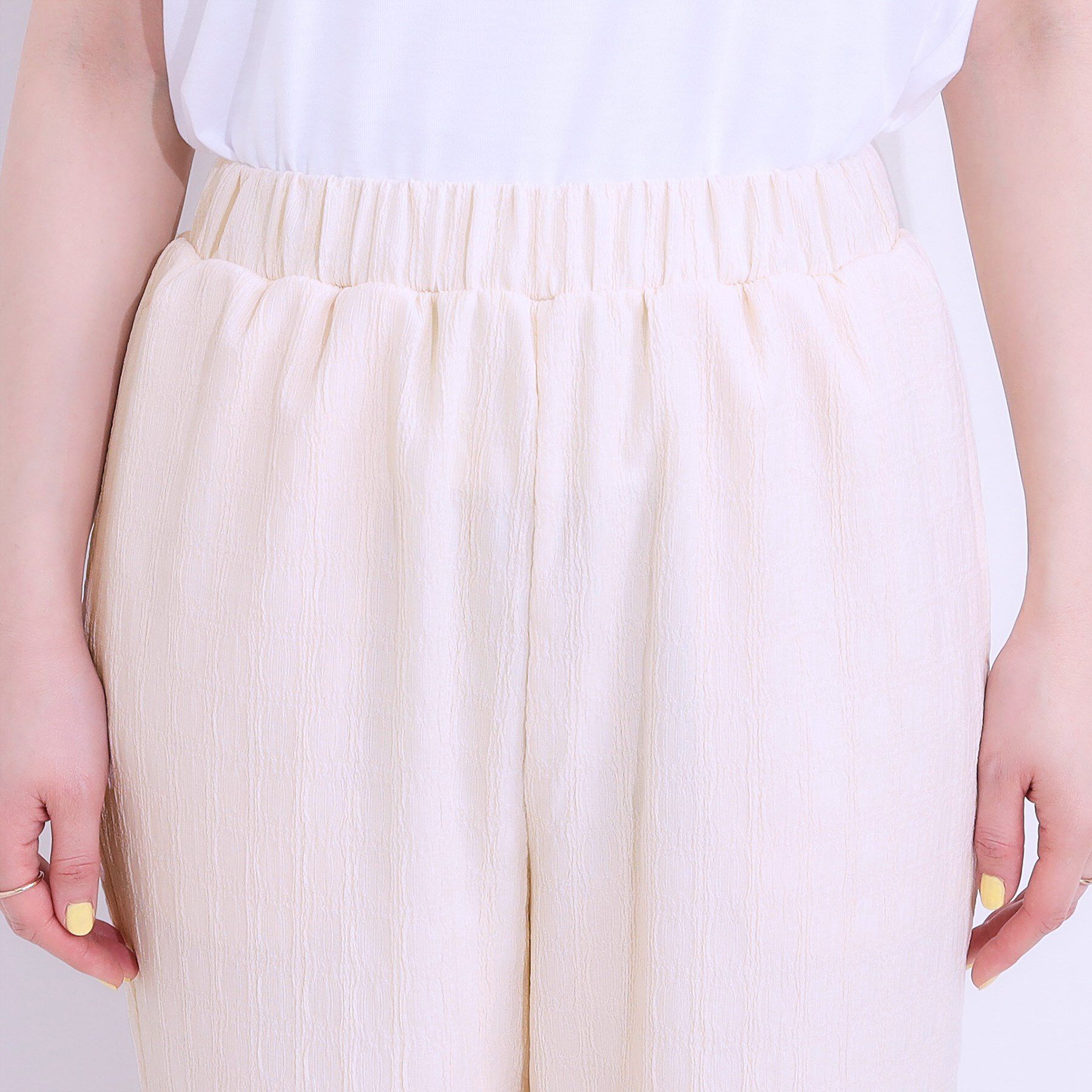 SHOO･LA･RUE「【洗える/S-LL】ウエストゴムで楽ちん ジャカード柄イージーパンツ」|その他|