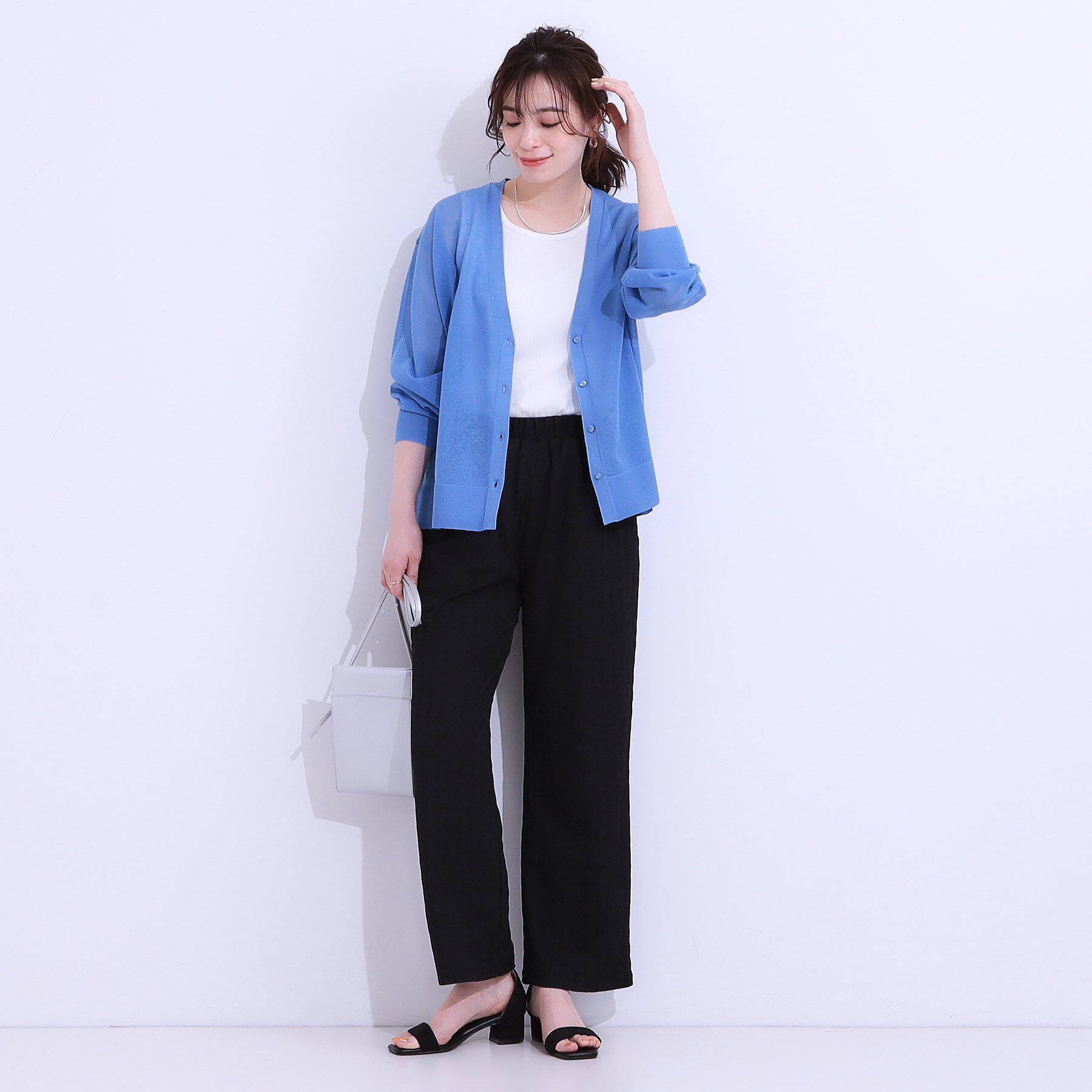 SHOO･LA･RUE「【洗える/S-LL】ウエストゴムで楽ちん ジャカード柄イージーパンツ」|その他|