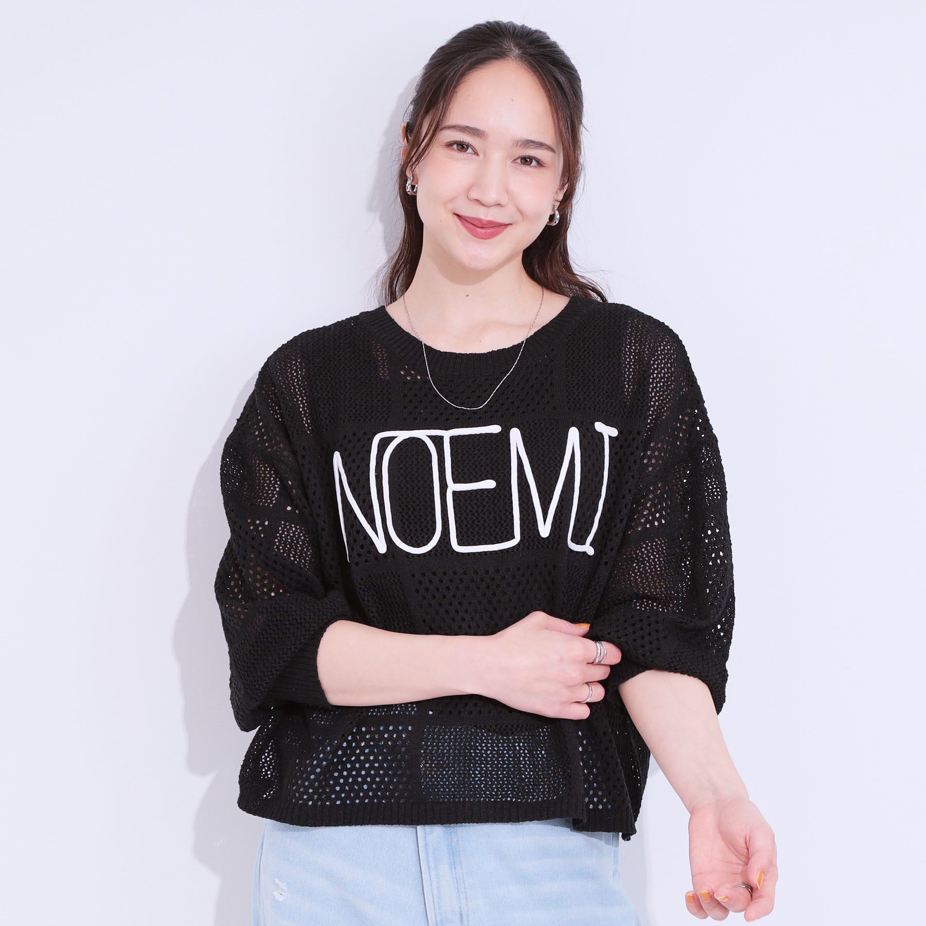 SHOO･LA･RUE「柄コード刺繍アソート メッシュ2WAYカーデ」|カーディガン|