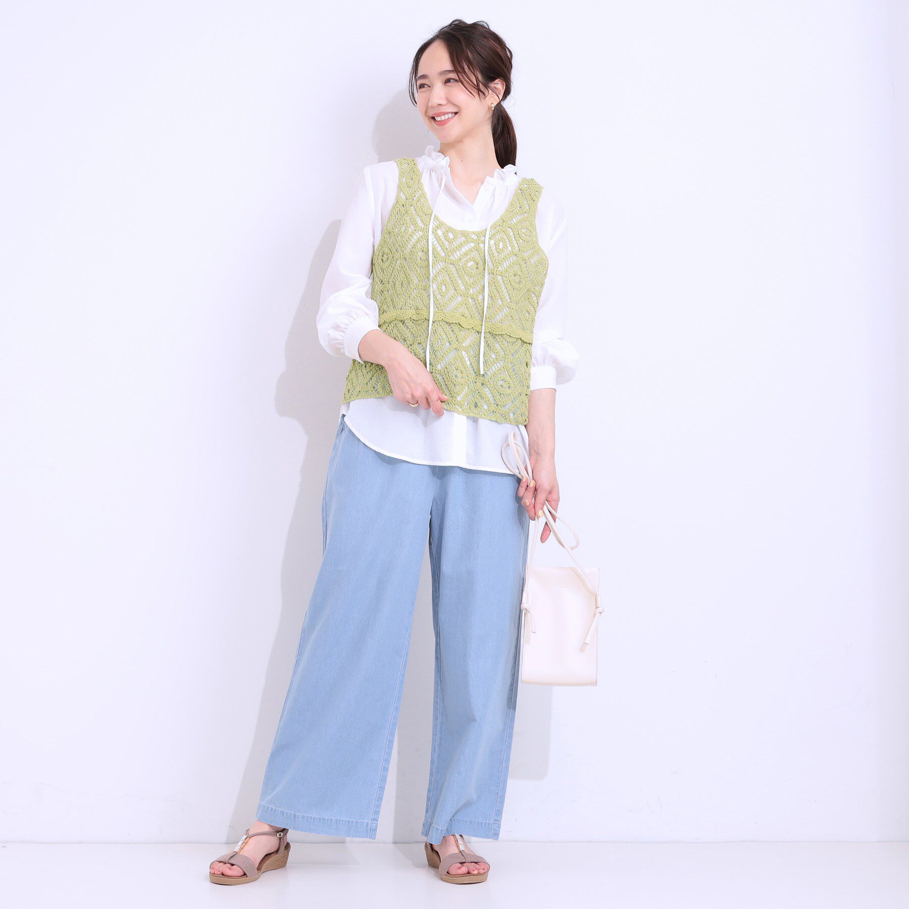 SHOO･LA･RUE「【S-LL/2点セット】大人カジュアルに レースビスチェ+プリントTシャツ」|その他|