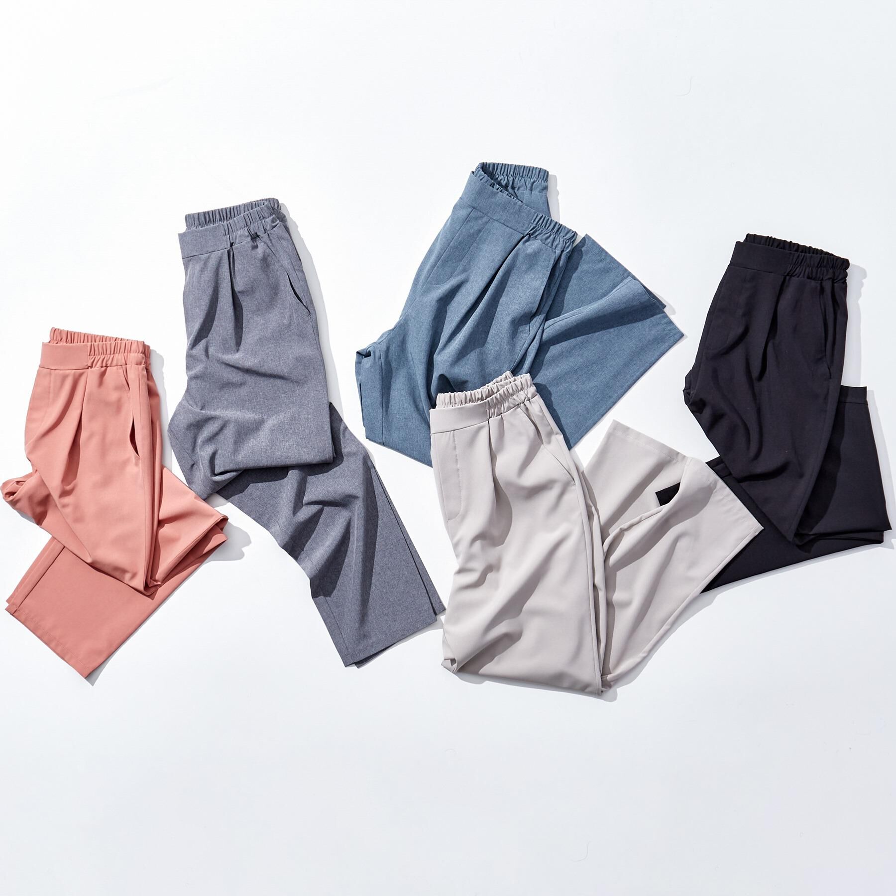 SHOO･LA･RUE「【SS-3L/ひんやり/吸水速乾/UV】軽量でさらりと穿ける テーパードパンツ」|その他|