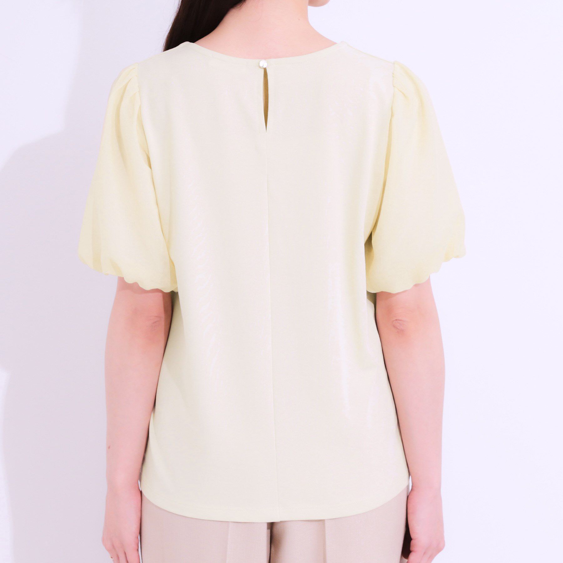 SHOO･LA･RUE「【S-LL/ひんやり/UV】お袖シアー バルーントップス」|Tシャツ・カットソー|