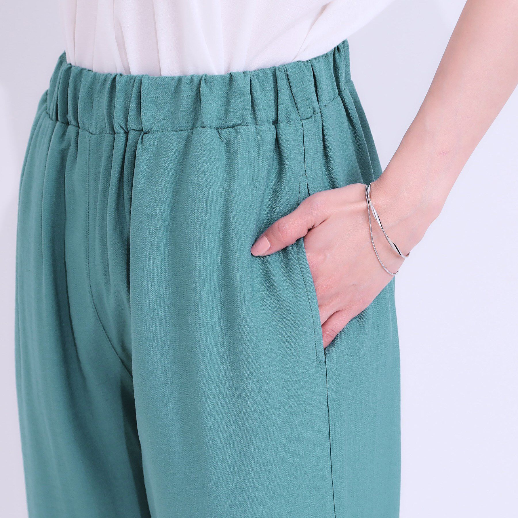 SHOO･LA･RUE「【S-LL/ひんやり】楽してきれい見え ドビースラブ ストレートパンツ」|その他|