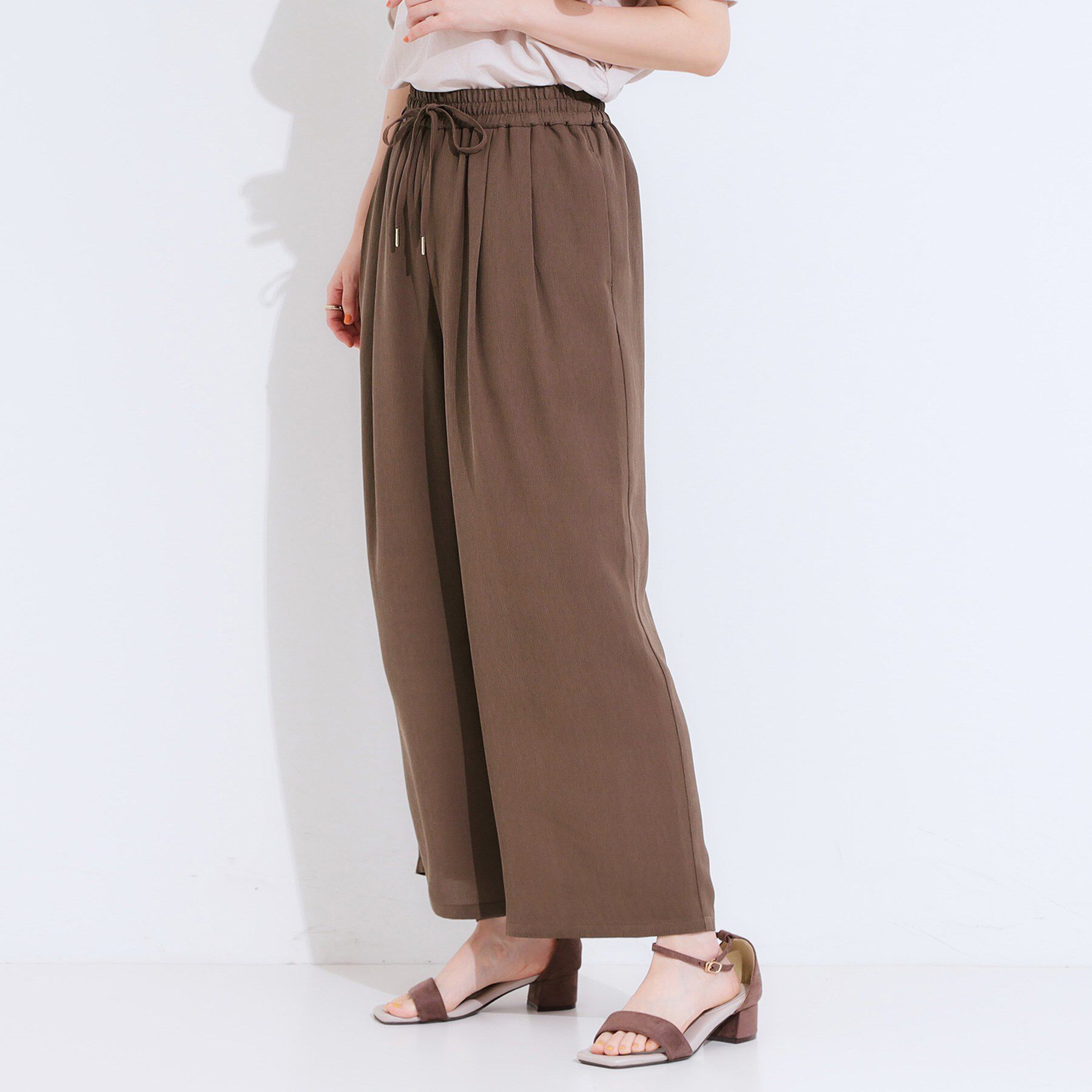 SHOO･LA･RUE「【S-LL/ひんやり】さらりと涼やか イージーワイドパンツ」|その他|