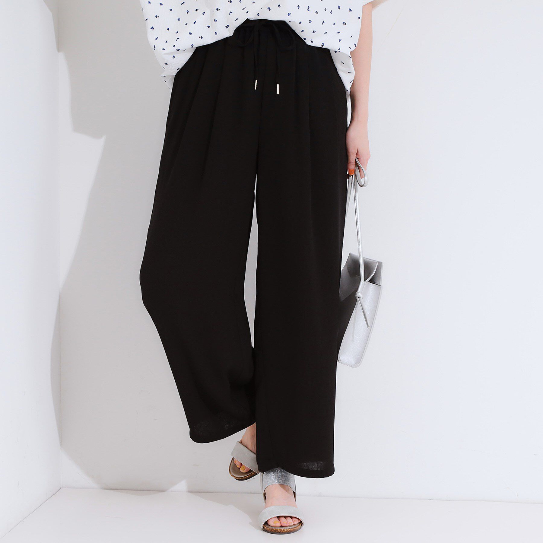 SHOO･LA･RUE「【S-LL/ひんやり】さらりと涼やか イージーワイドパンツ」|その他|