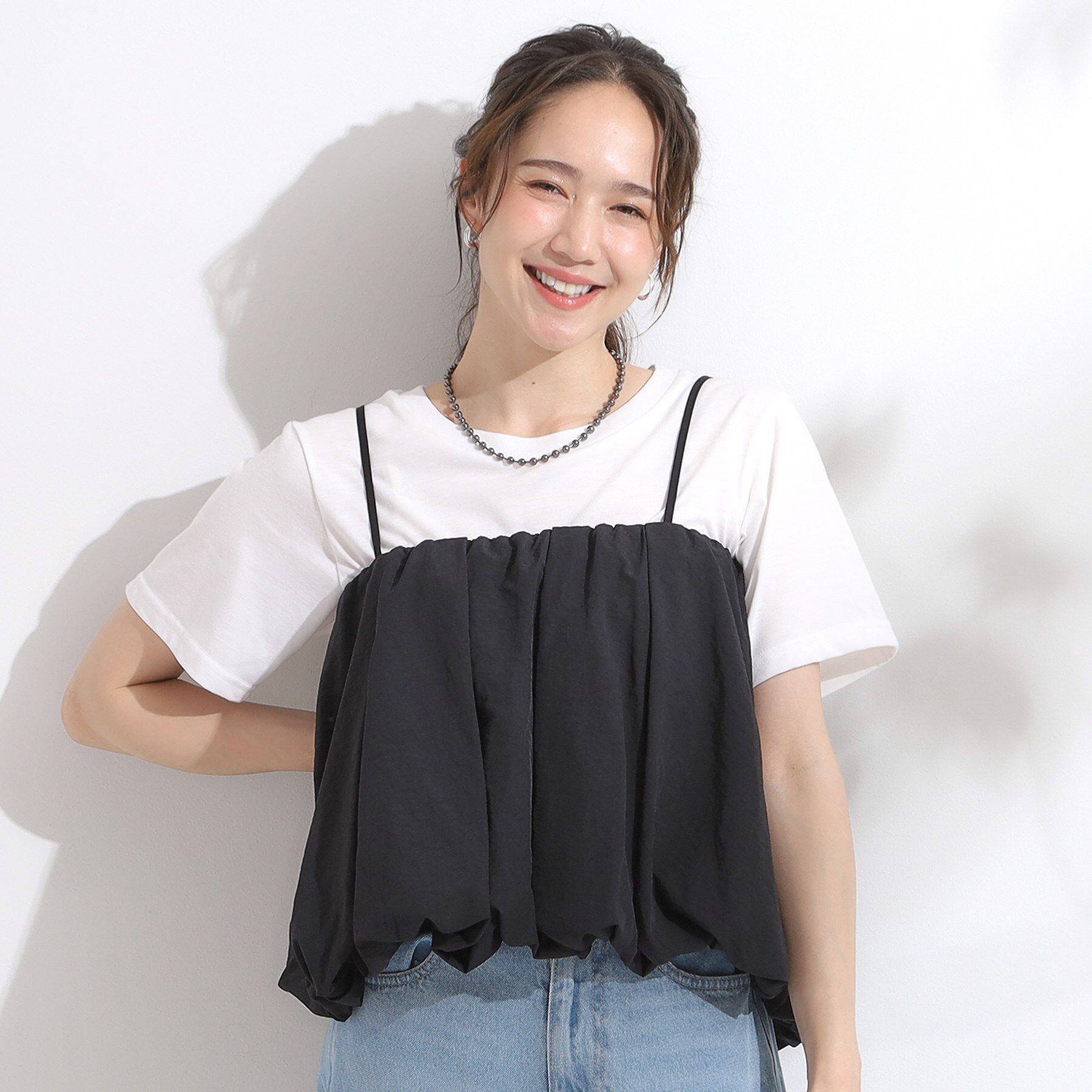 SHOO･LA･RUE「【S-LL/2点セット】バルーンキャミ+Tシャツセット」|その他|