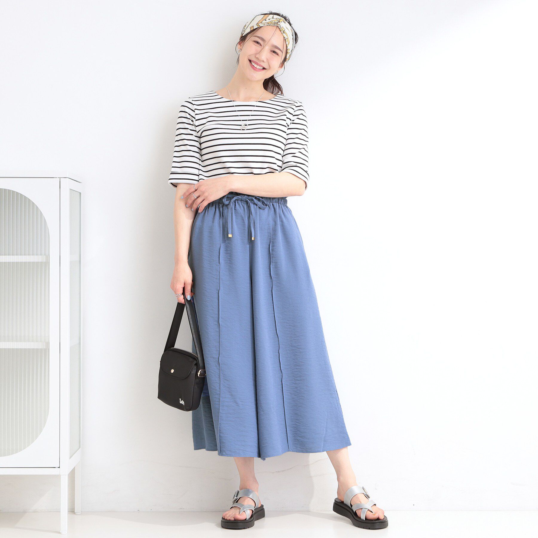 SHOO･LA･RUE「【S-LL/ひんやり】さらっとタッチできれい見え ピンタックスカーチョ」|その他|