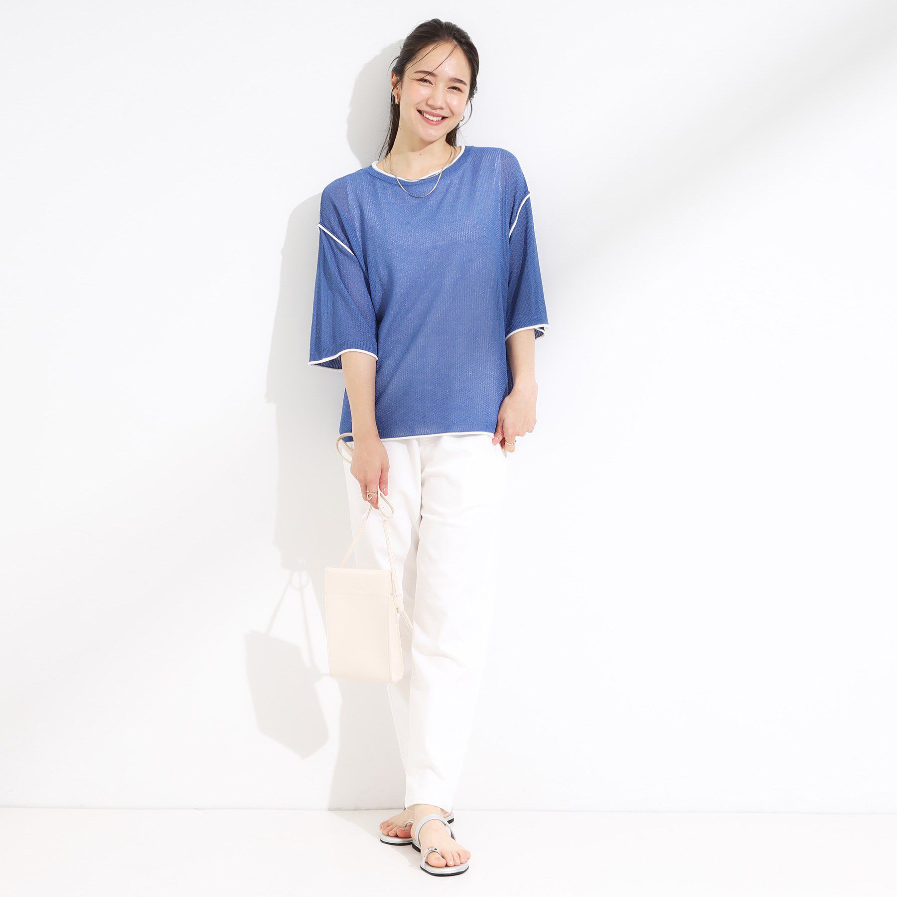 SHOO･LA･RUE「【S-LL/2点セット】配色使いがアクセント 半袖ニット+タンクトップ」|その他|