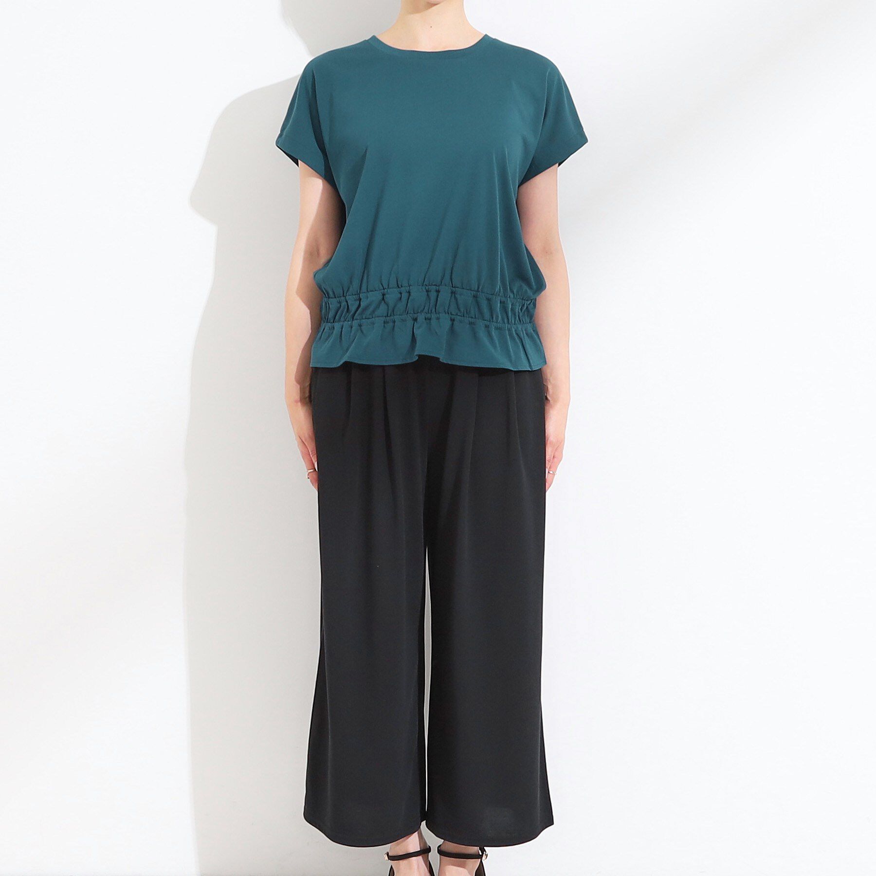 SHOO･LA･RUE「【ひんやり/2点セット】コーデに悩まず決まる トップス＋ガウチョパンツ」|スーツ|