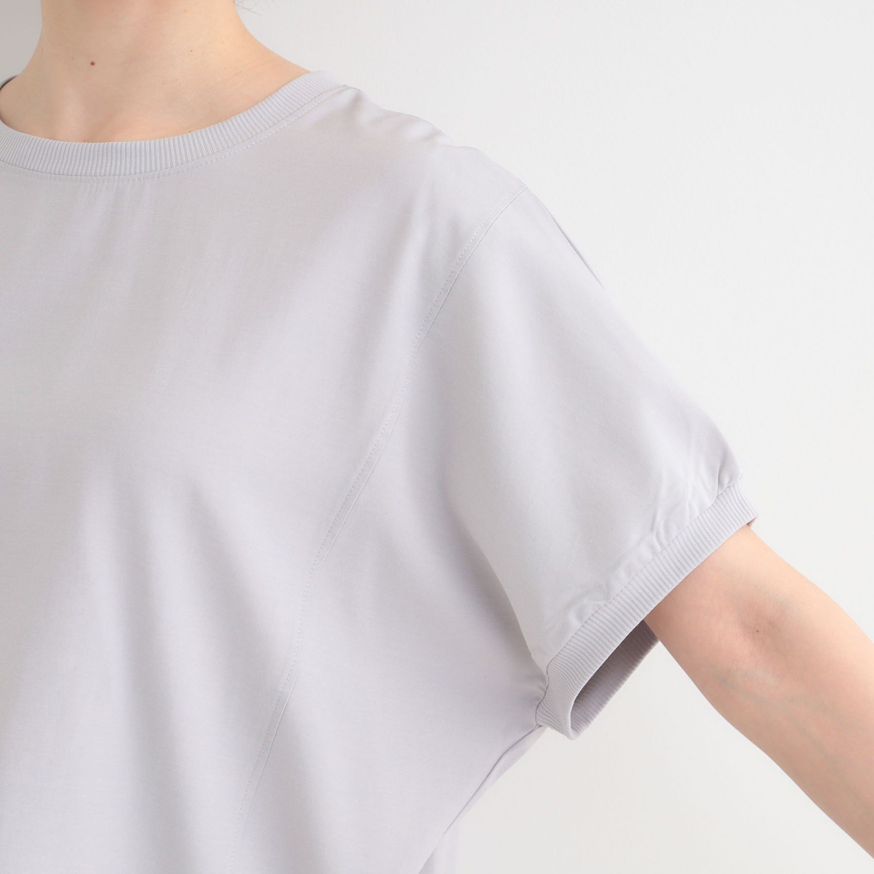 SHOO･LA･RUE「【ひんやり/洗濯後しわになりにくい】リブ切り替えドルマンブラウス」|シャツ・ブラウス|