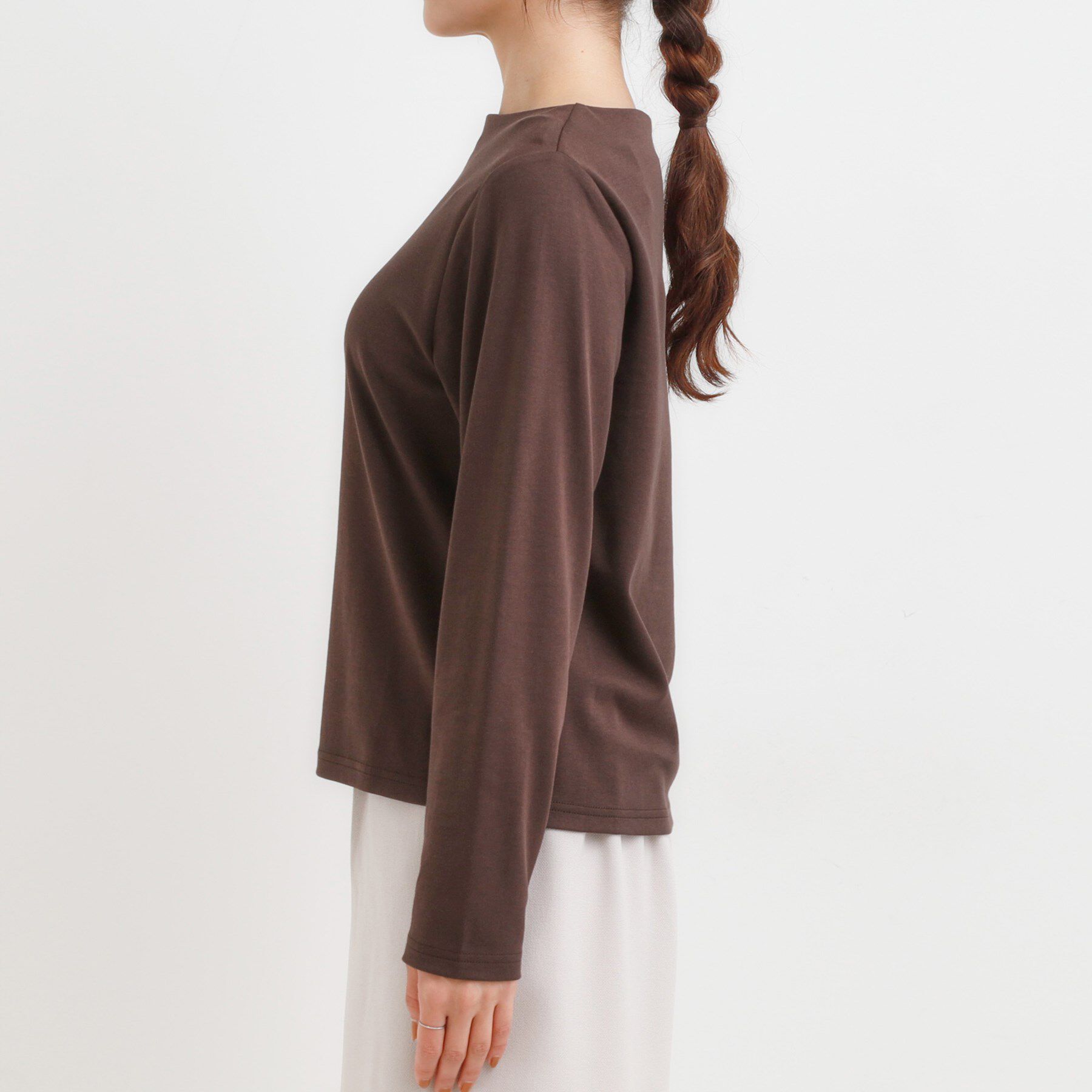 SHOO･LA･RUE「【S-LL】美しく見せる ボートネックロンT」|Tシャツ・カットソー|