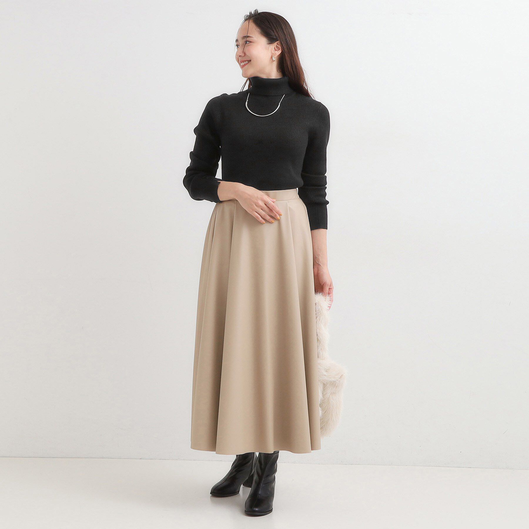 SHOO･LA･RUE「【絶妙なゆるピタ/洗濯機可】ちくちくしにくい リブタートルネック やわらかニット【CIRCRIC】」|ニット・セーター|