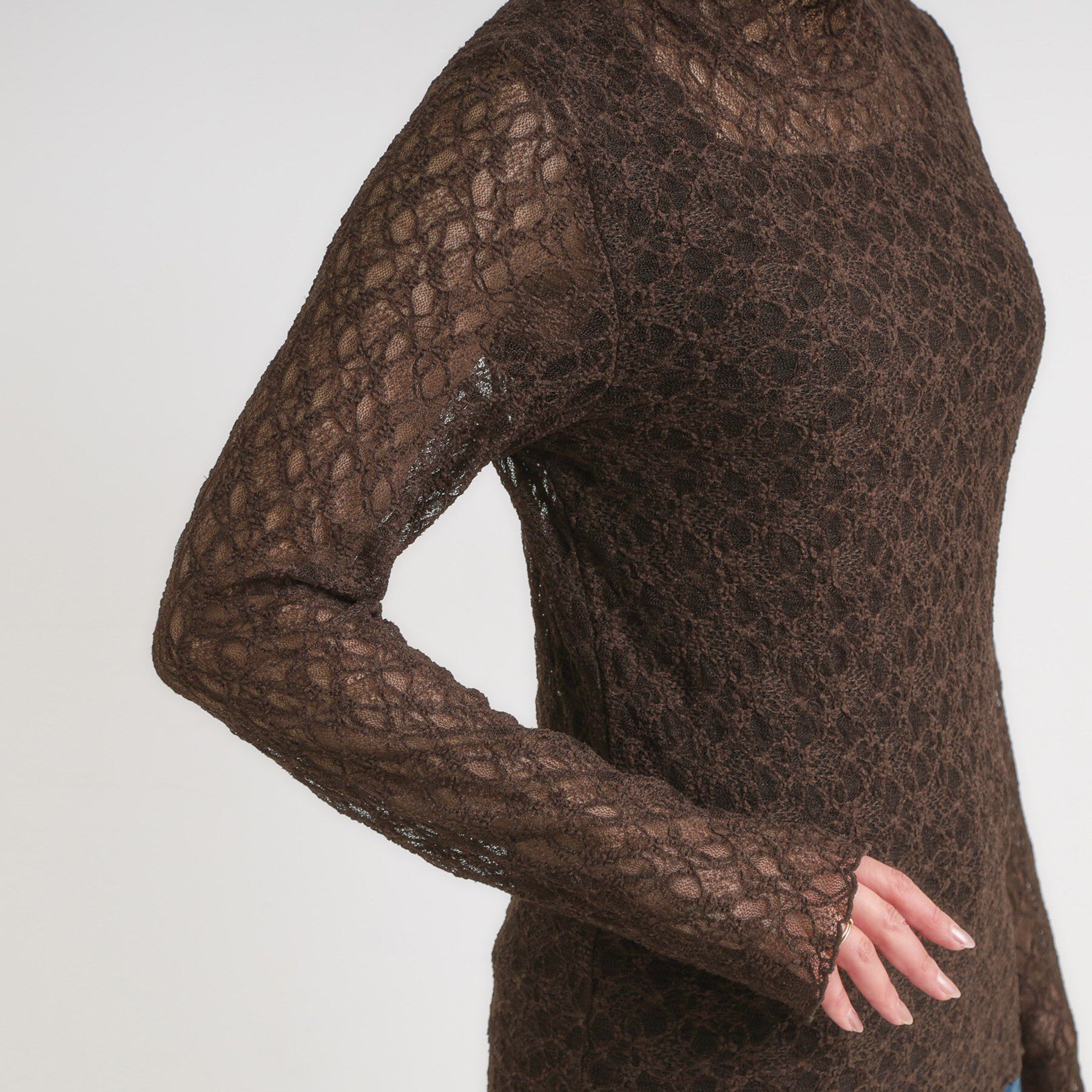 SHOO･LA･RUE「【S-LL】上品なレースハイネックトップス」|Tシャツ・カットソー|