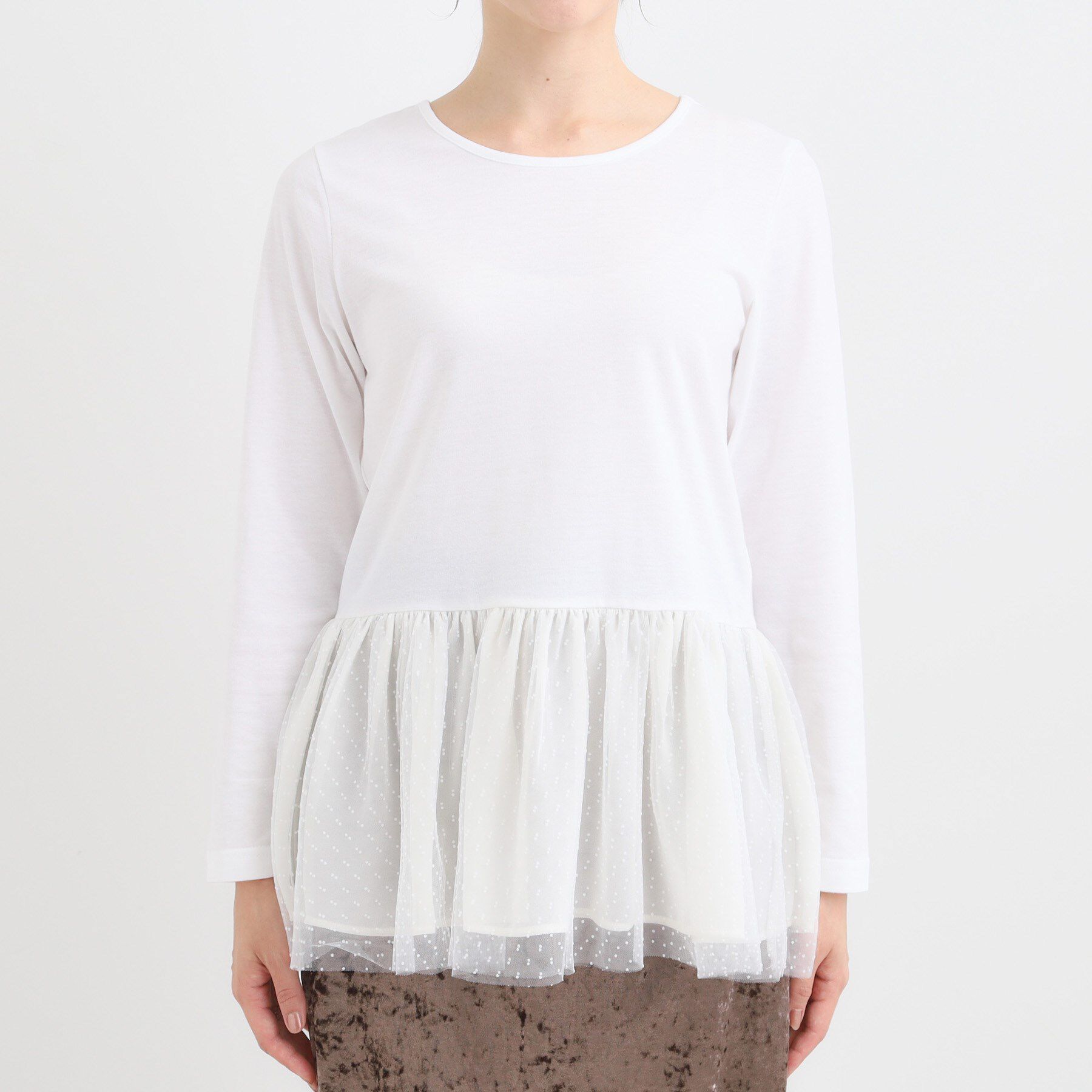 SHOO･LA･RUE「裾フリルレイヤードトップス」|Tシャツ・カットソー|