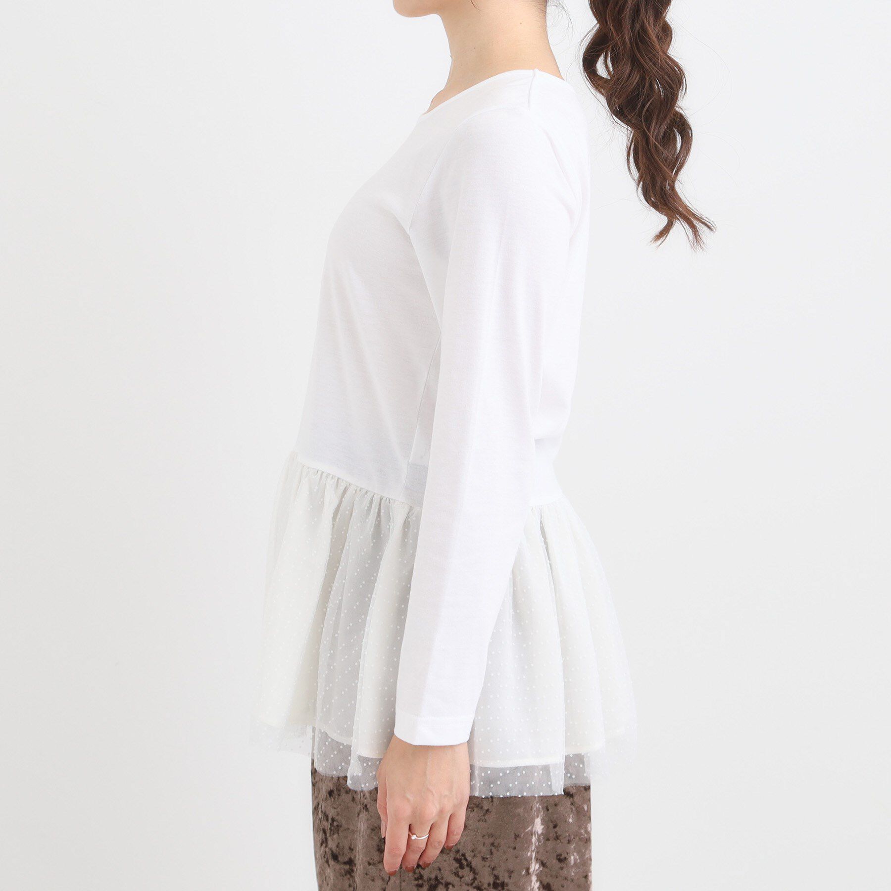 SHOO･LA･RUE「裾フリルレイヤードトップス」|Tシャツ・カットソー|