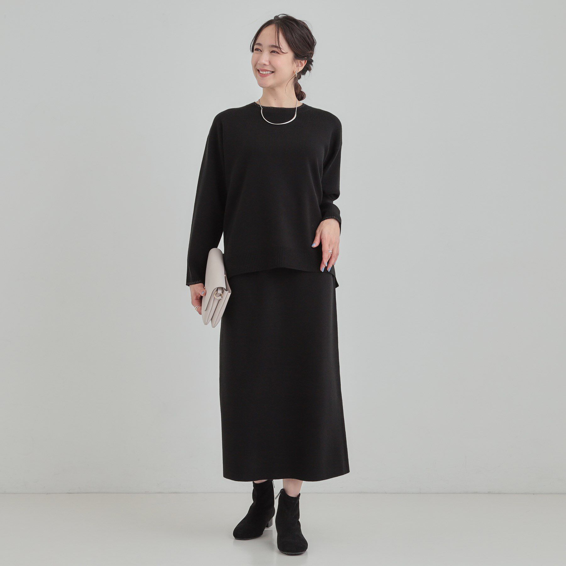 SHOO･LA･RUE「【洗濯機可/セットアップ可】さりげないラメ使いで差をつける クルーネックニット」|ニット・セーター|