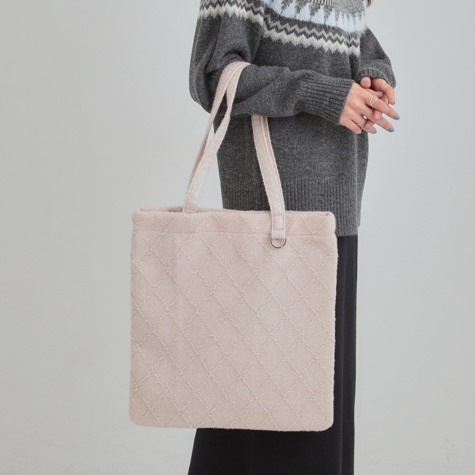 SHOO･LA･RUE「ラメ格子柄スクエアトートバッグ」|トートバッグ|