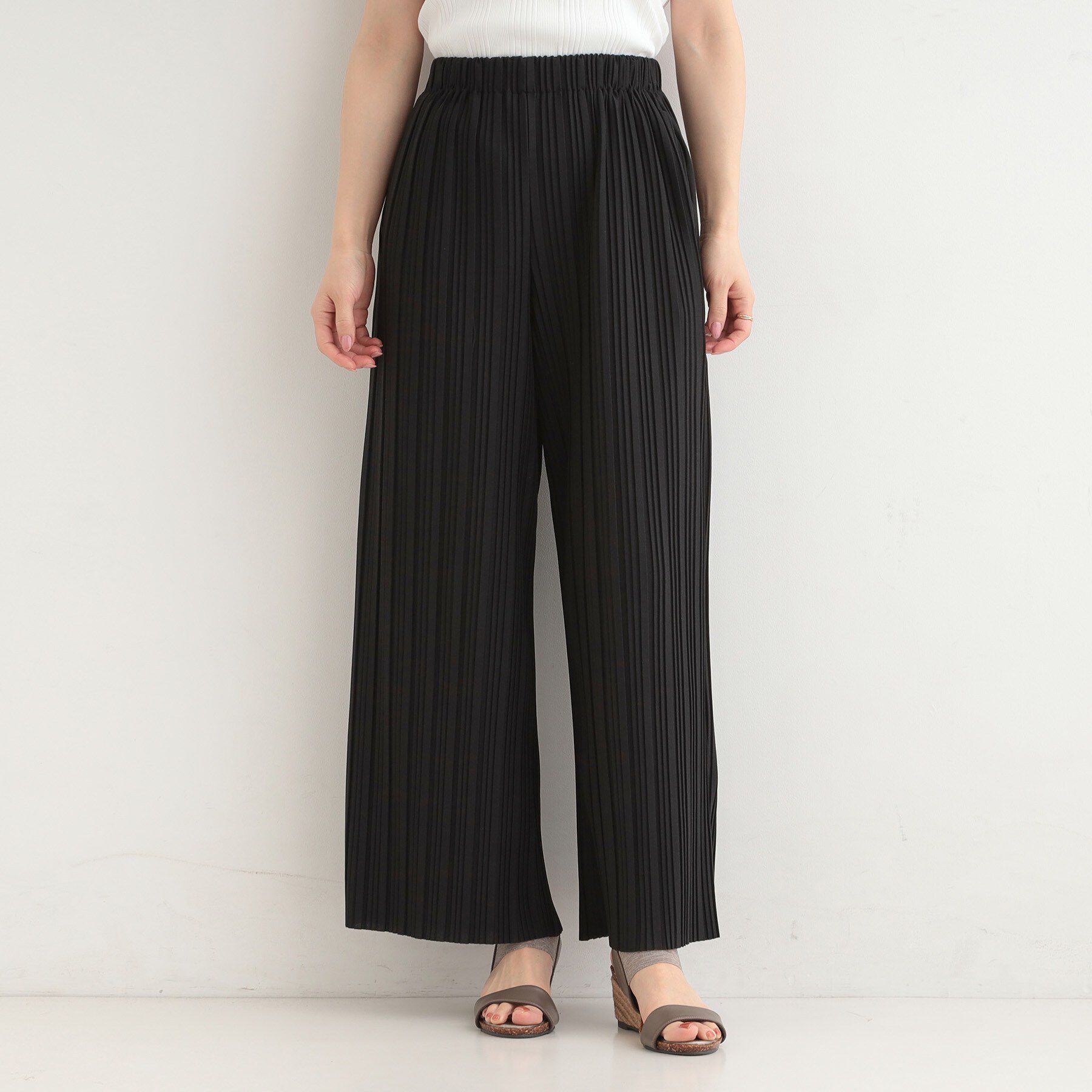 SHOO･LA･RUE「【S-LL/柄が選べる】ウエストゴムでらくちん 大人プリーツイージーパンツ」|その他|