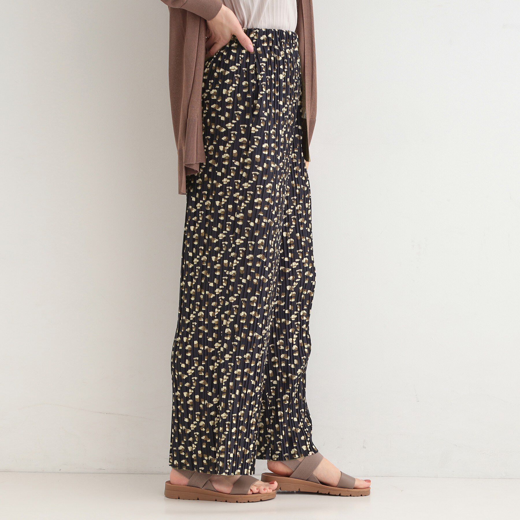 SHOO･LA･RUE「【S-LL/柄が選べる】ウエストゴムでらくちん 大人プリーツイージーパンツ」|その他|