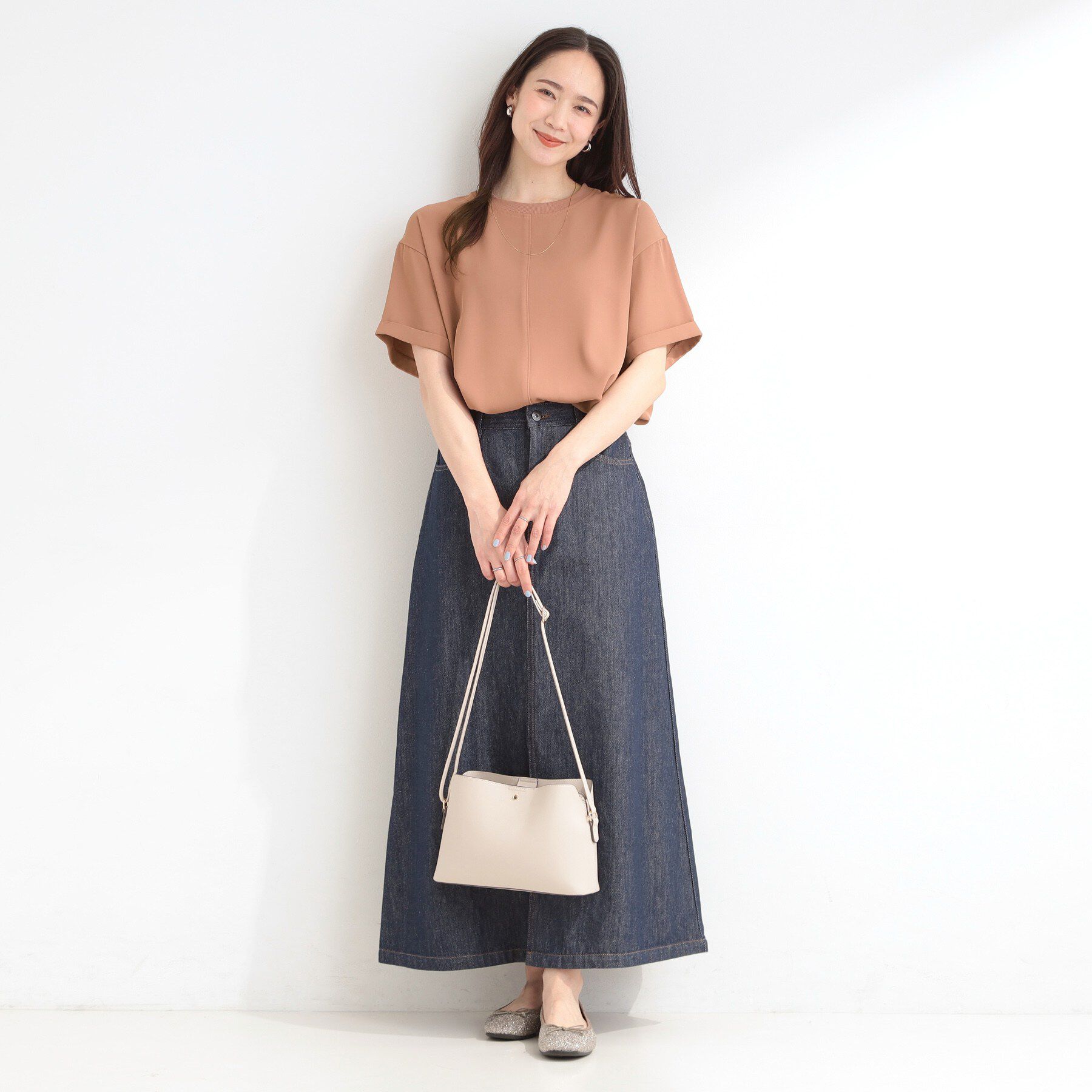 SHOO･LA･RUE「【ひんやり/UV/S-LL/セットアップ可】さらさらぷるんトップス」|シャツ・ブラウス|