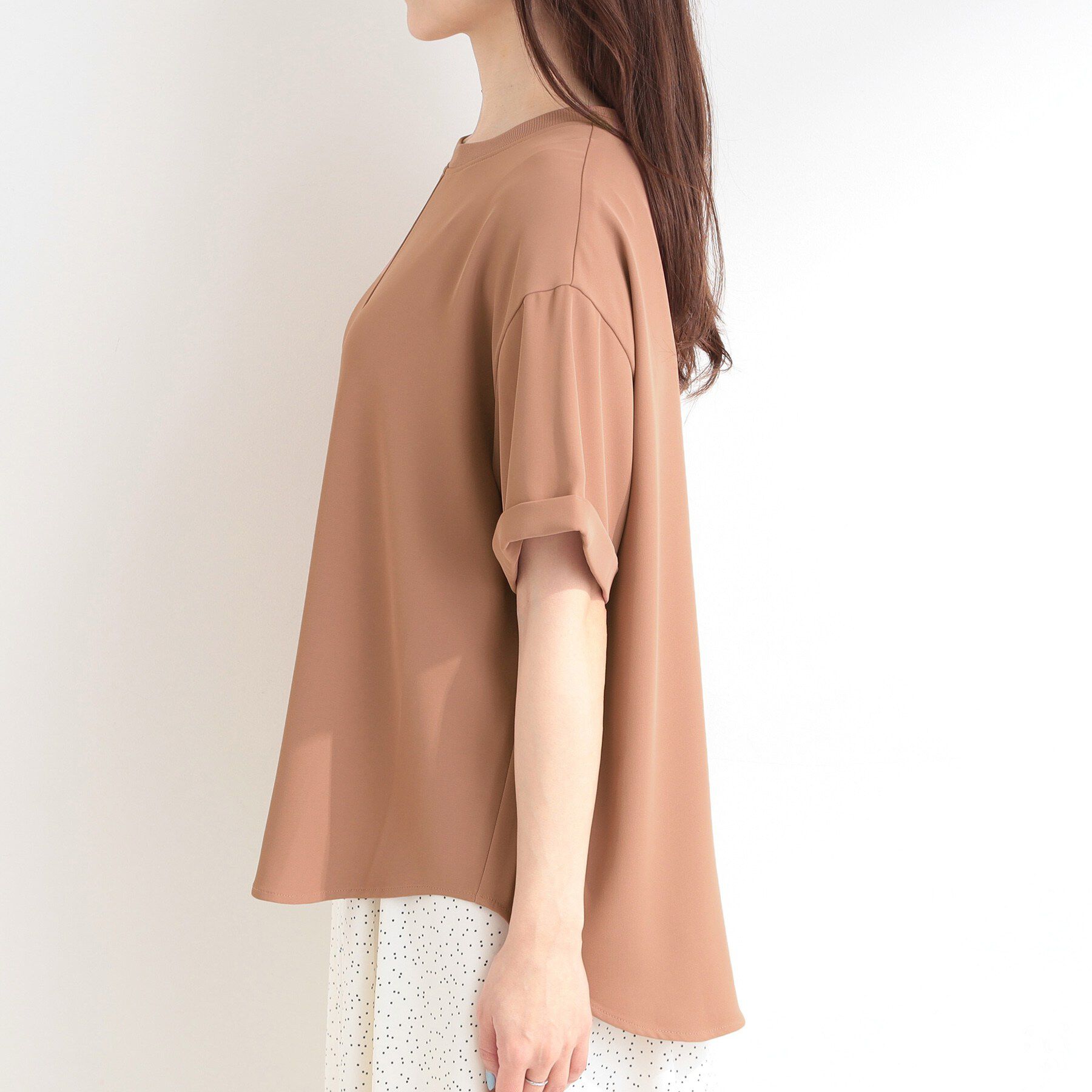 SHOO･LA･RUE「【ひんやり/UV/S-LL/セットアップ可】さらさらぷるんトップス」|シャツ・ブラウス|