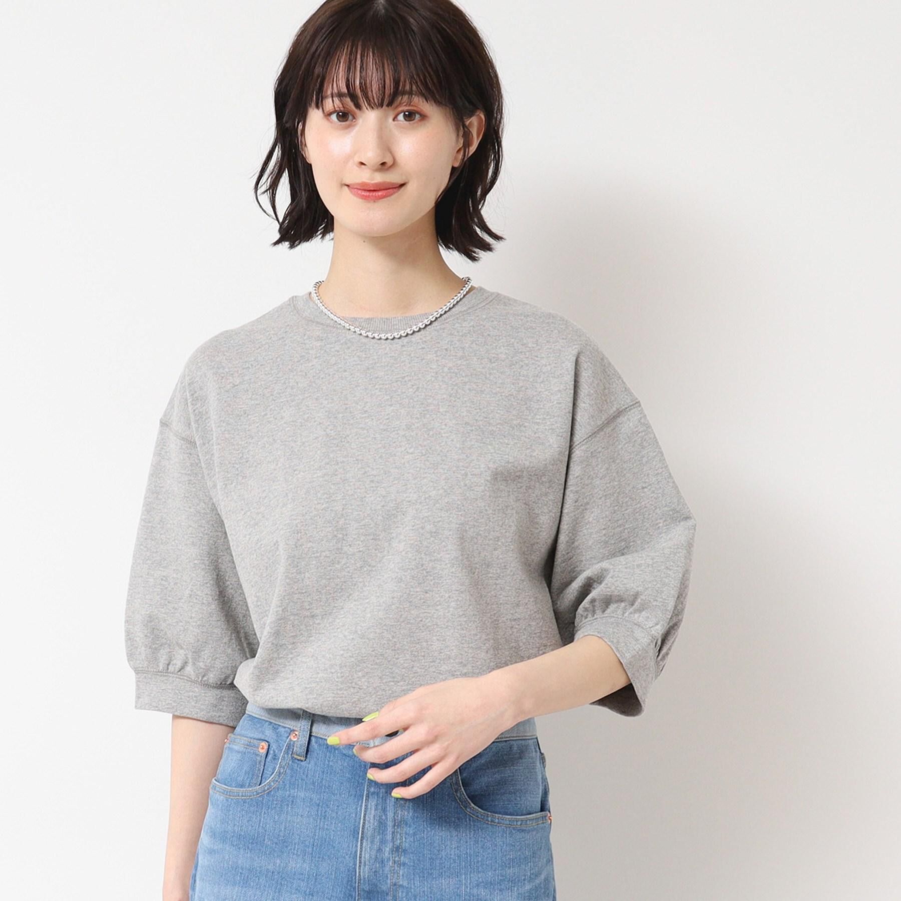 Dessin「【360度可愛い・洗える】バックヘンリーカットソー（5分袖/XS～L）」|Tシャツ・カットソー|
