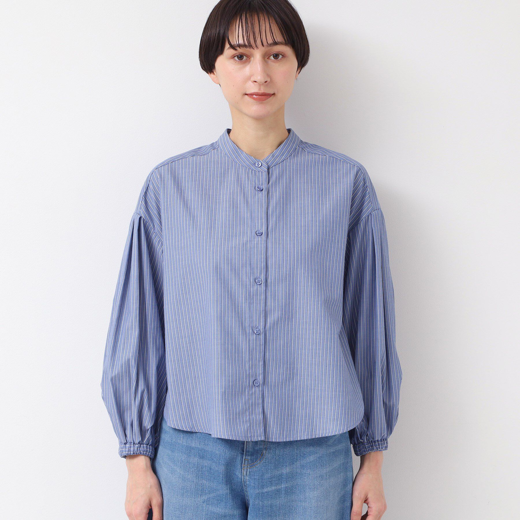 Dessin「【洗える・4サイズ展開】バンドカラーシャツ（XS～L）」|シャツ・ブラウス|