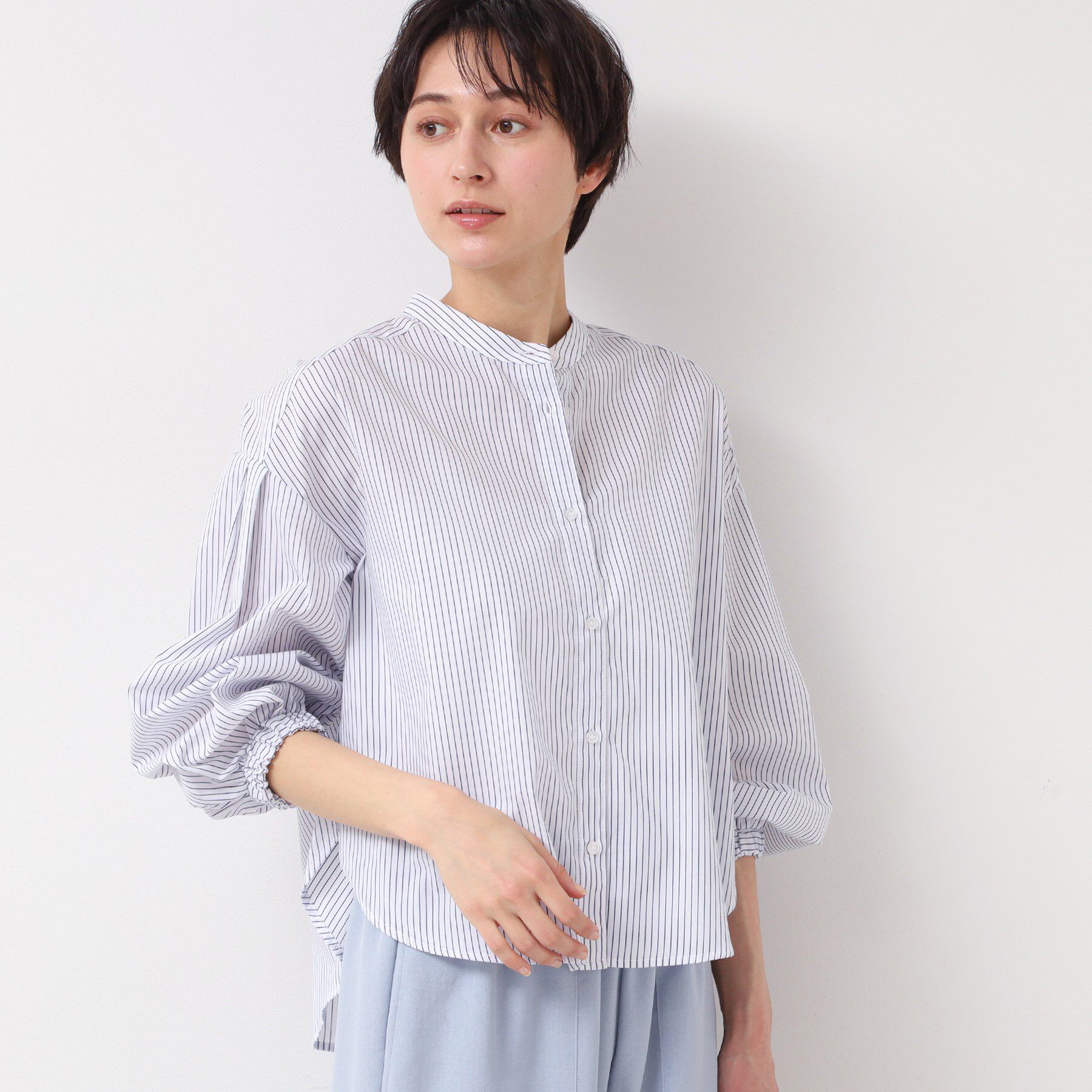 Dessin「【洗える・4サイズ展開】バンドカラーシャツ（XS～L）」|シャツ・ブラウス|