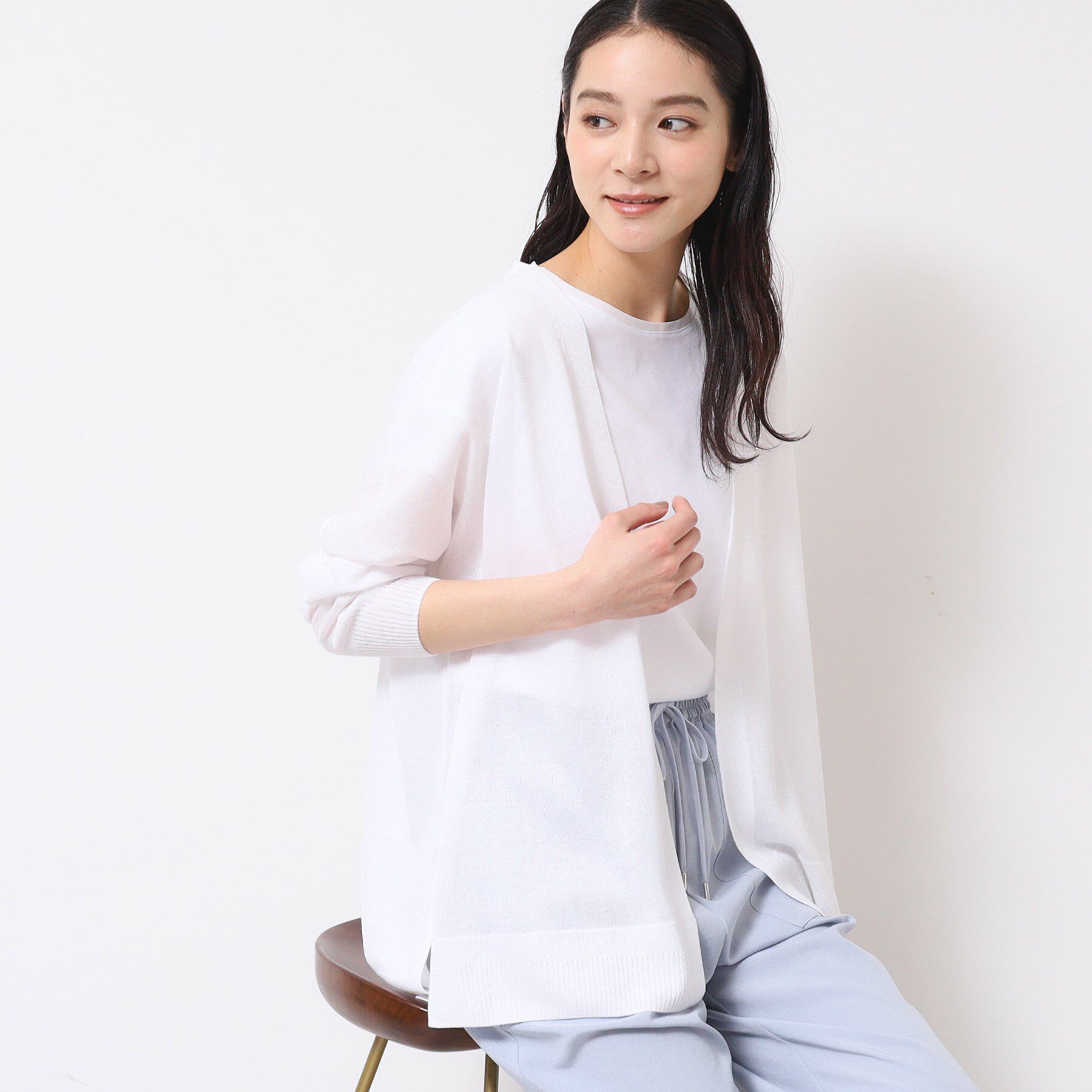 Dessin「【洗える】ミドル丈シアーカーディガン（S～L）」|カーディガン|