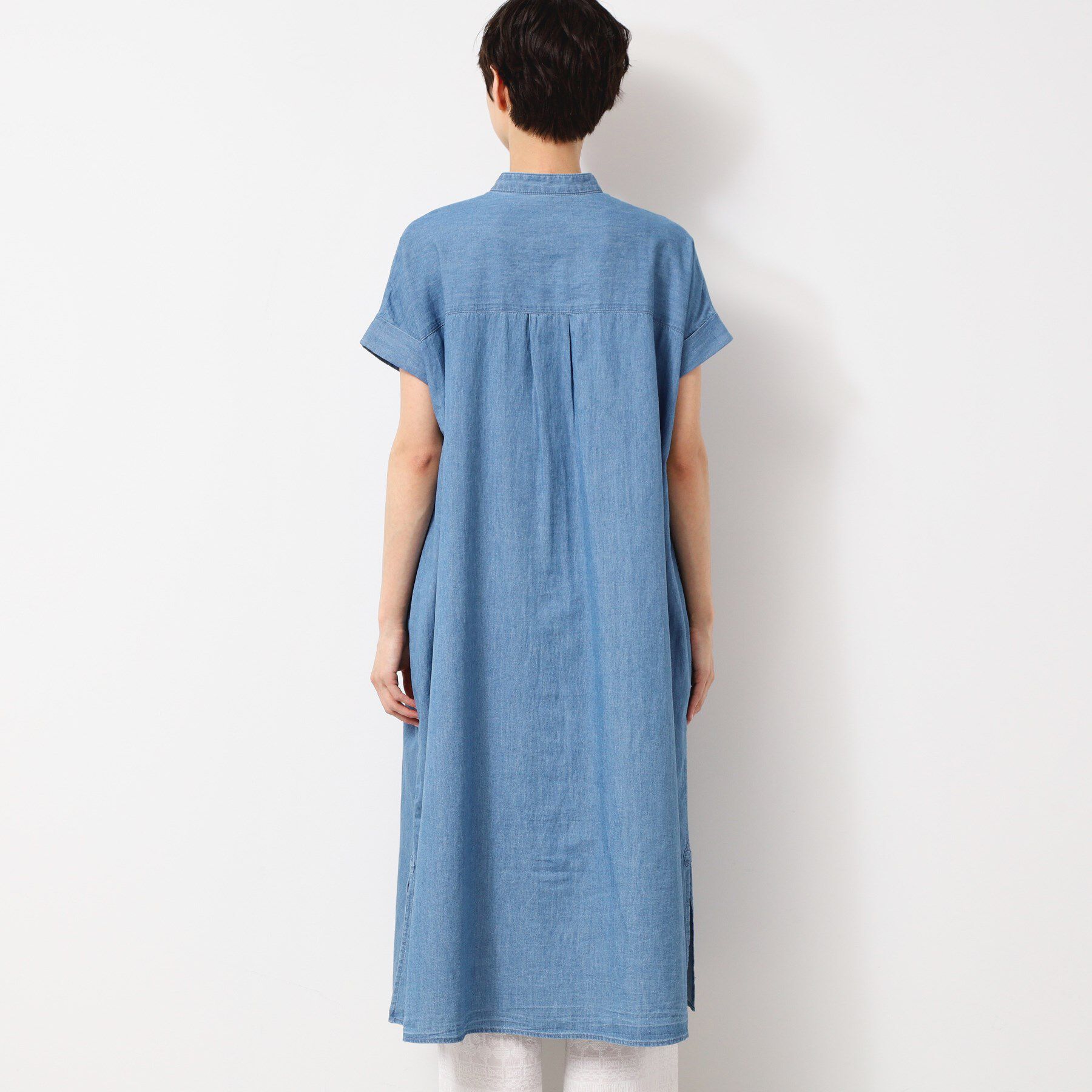 Dessin「【洗える】リネンブレンドデニム調シャツワンピース（S～L）」|ワンピース|