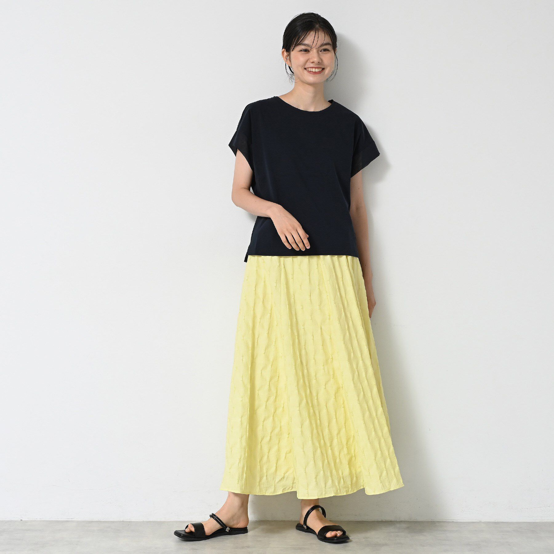 Dessin「【ウエストゴム・洗える】ジャガードフレアースカート」|スカート|