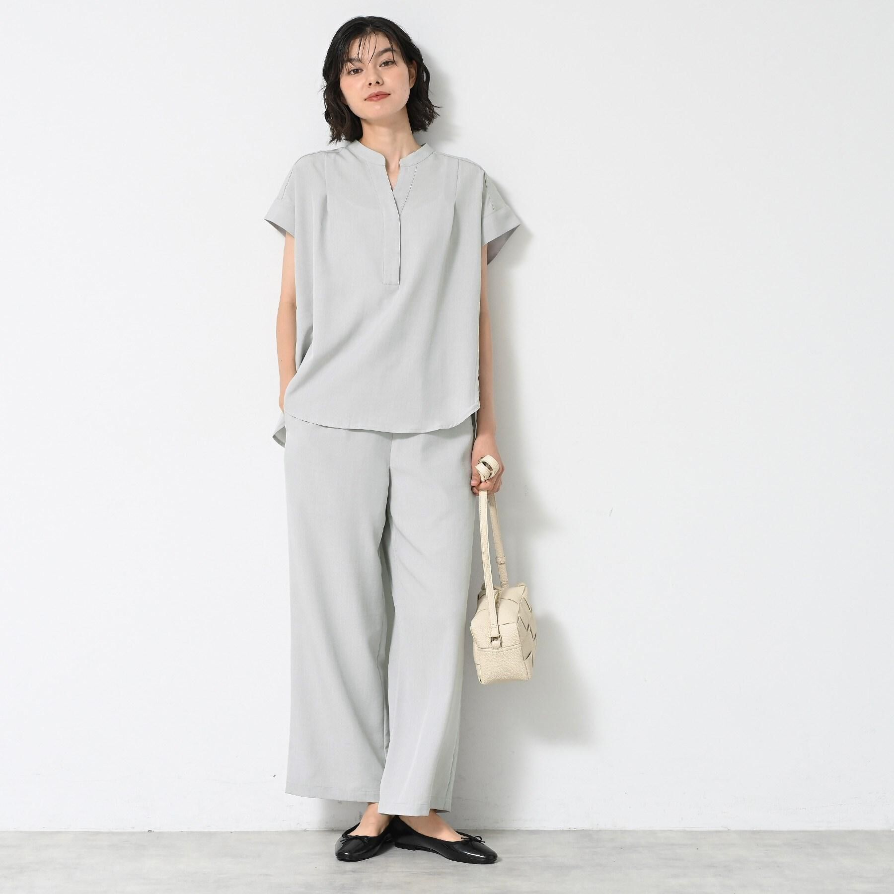 Dessin「【2点セット/ウエストゴム/洗える】スキッパ―シャツ＆ストレートパンツセット」|スーツ|