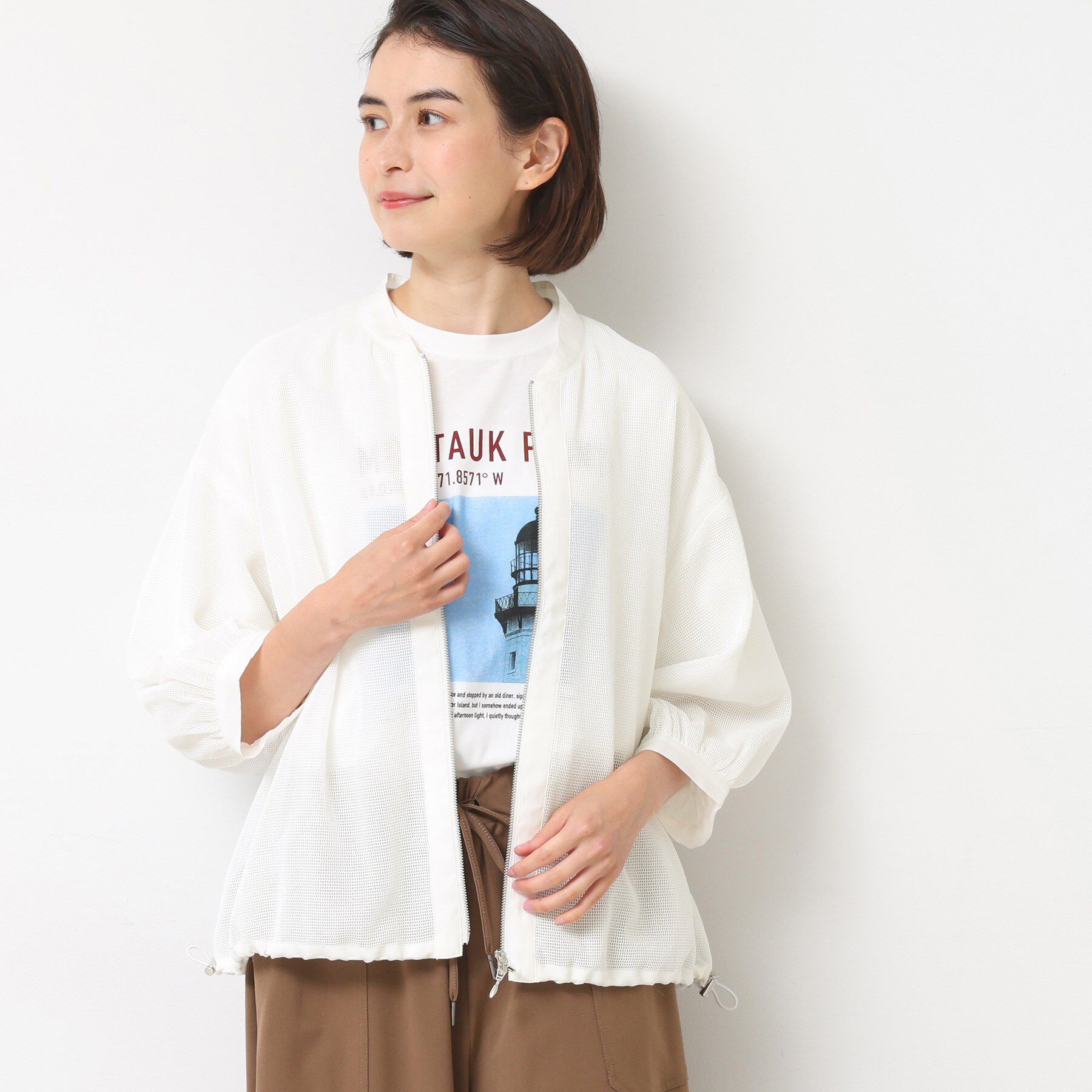 Dessin「【洗える】メッシュシアージャケット」|ブルゾン・スタジャン|