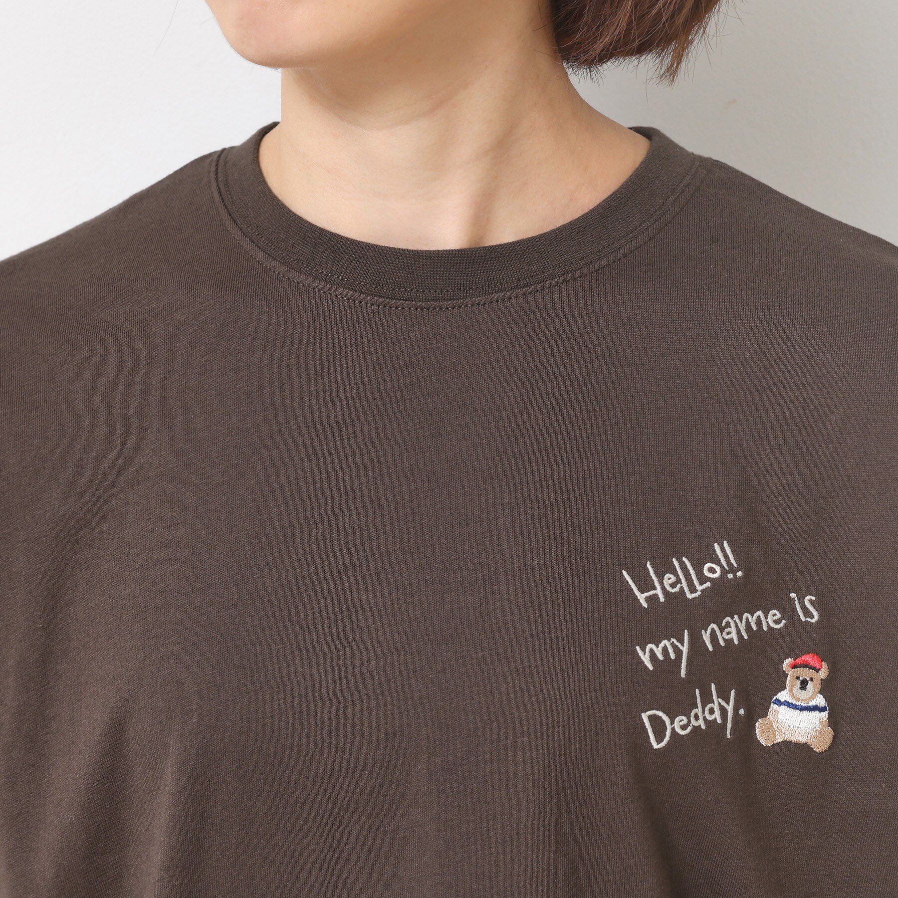 Dessin「【ユニセックス・洗える】Deddy刺繍入り オーガニックコットンTシャツ」|Tシャツ・カットソー|