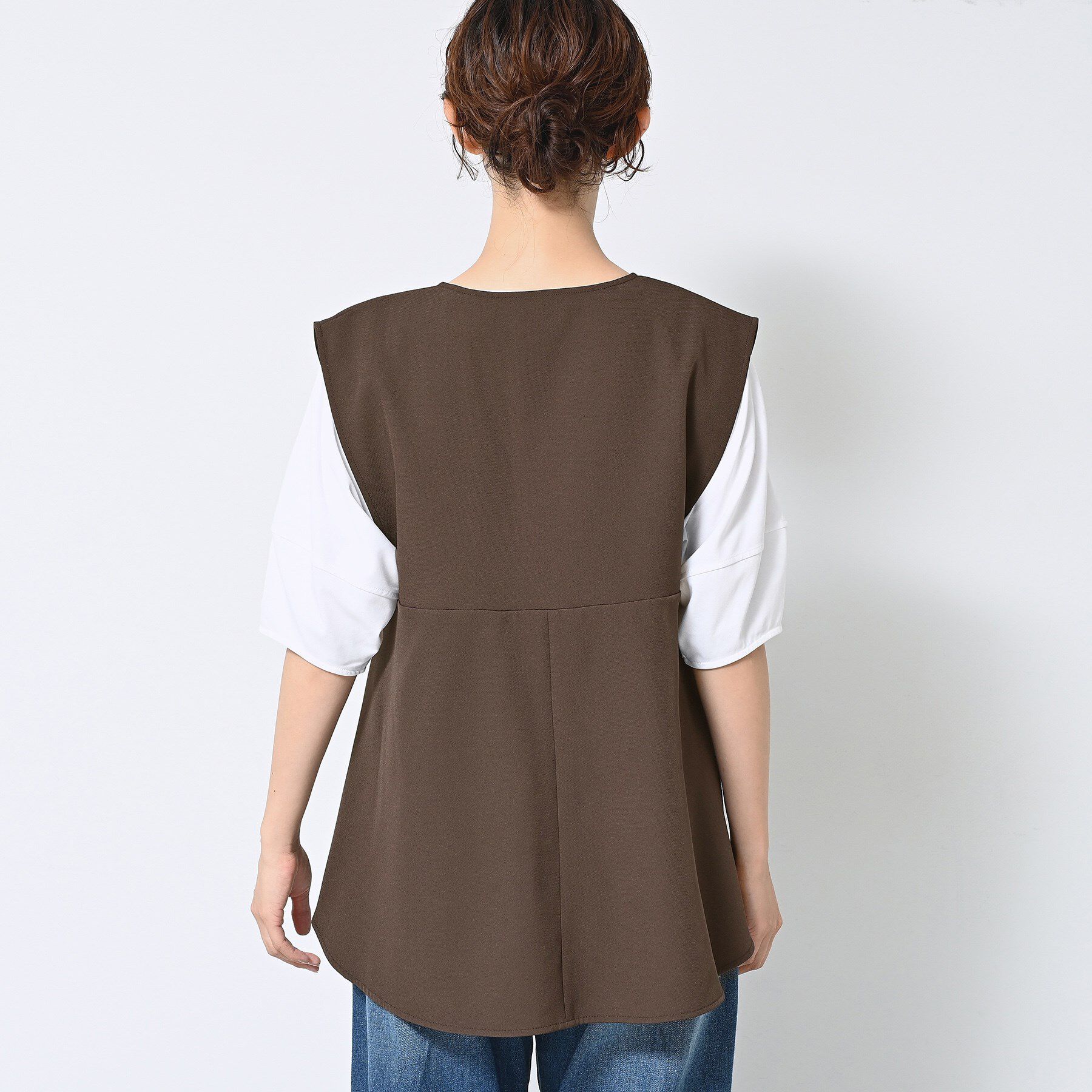 Dessin「【セットアップ可/洗える】サイドスリットVネックジレ」|ベスト・ジレ|